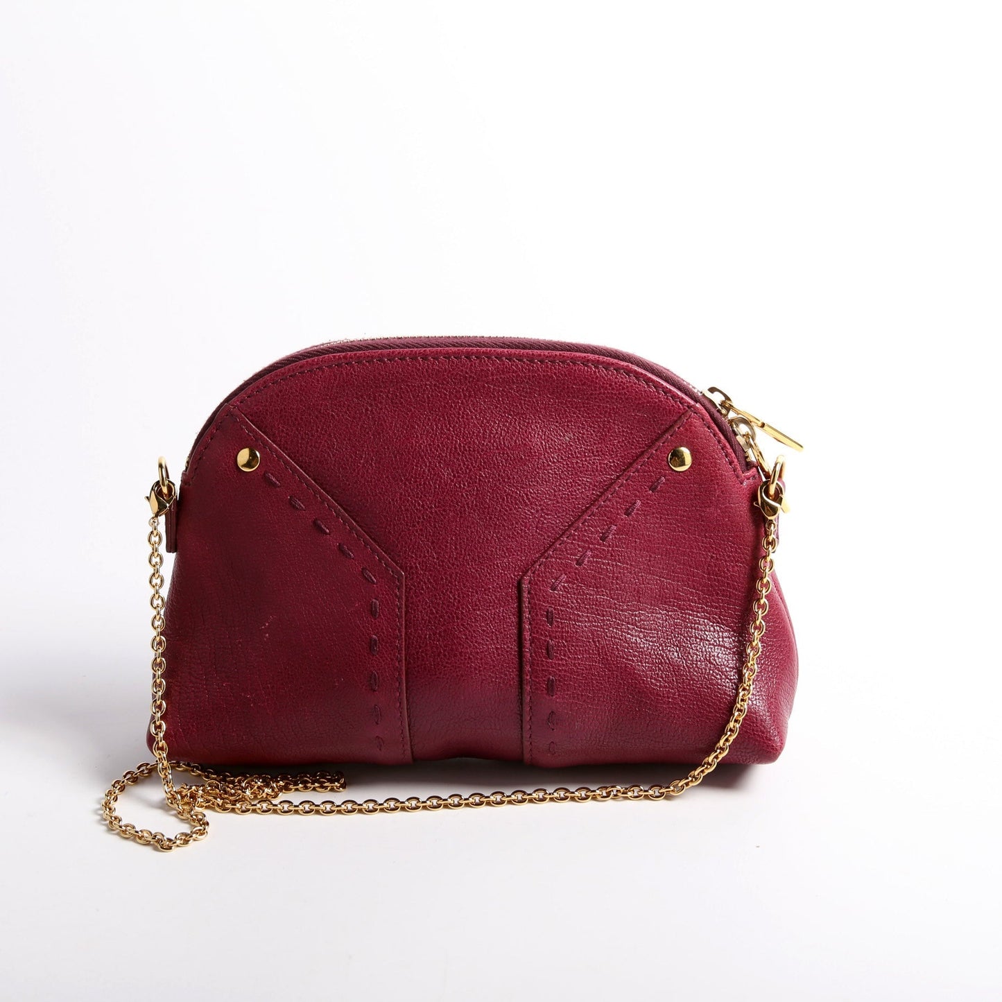 Saint Laurent 291201 Mini Muse Chain Calfskin Berry Bag