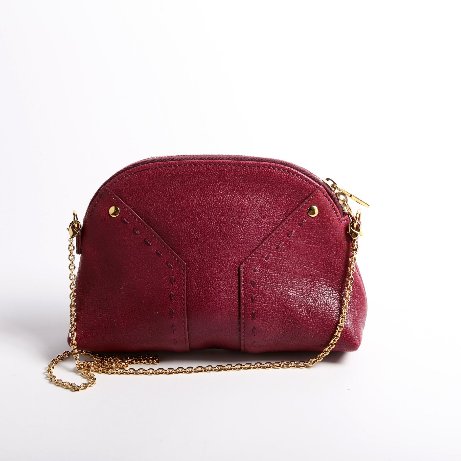 Saint Laurent 291201 Mini Muse Chain Calfskin Berry Bag