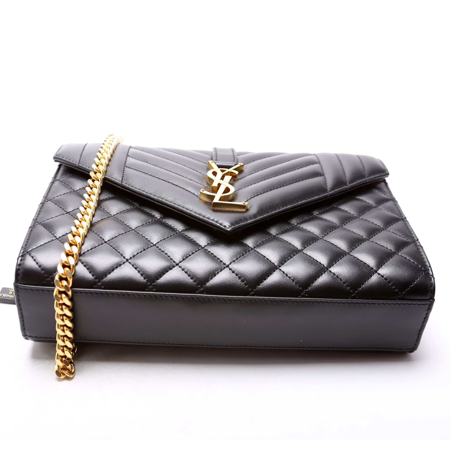 Saint Laurent Envelope Medium Tri-Quilt Black Bag