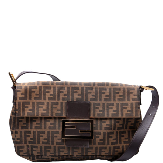 Fendi Zucca Vitelo Messengeruette Brown Bag