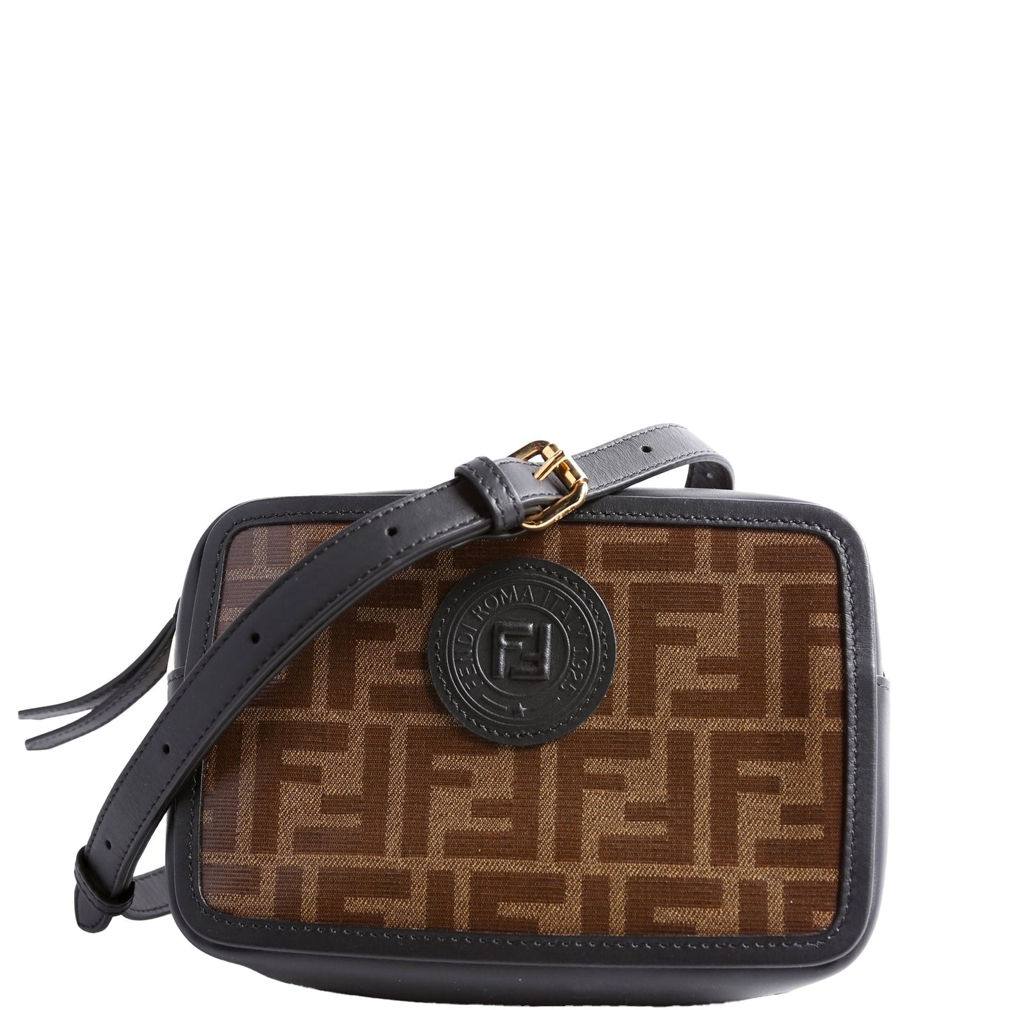 Fendi Zucca Coated Canvas Mini Camera Brown Bag