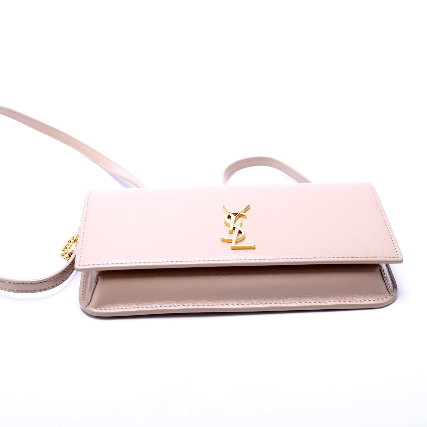 Saint Laurent 635095 Cassandra Phone Holder with Strap Tan Bag