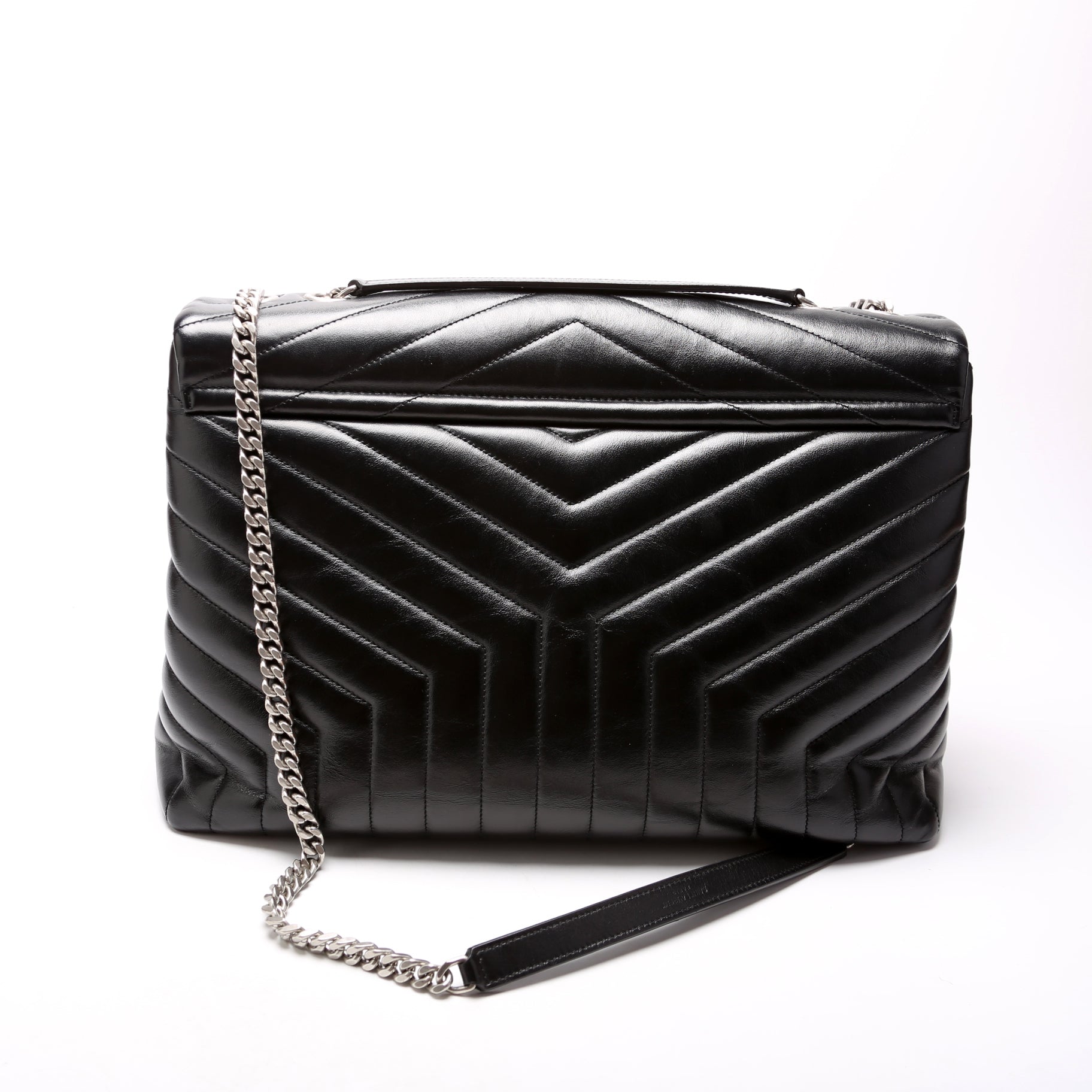 Saint Laurent 487215 Loulou Satchel Large Black Bag