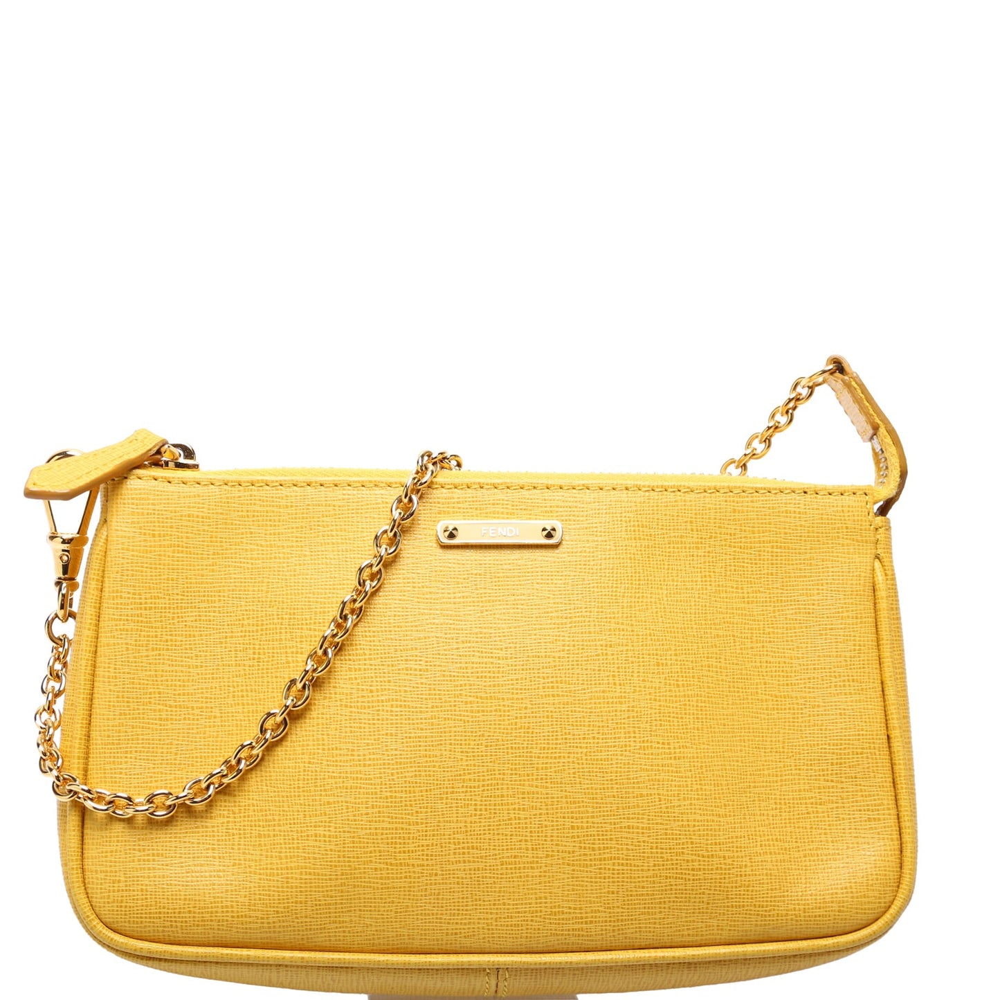 Fendi 8M0271 Vitello Elite Pochette Amarena Yellow Bag