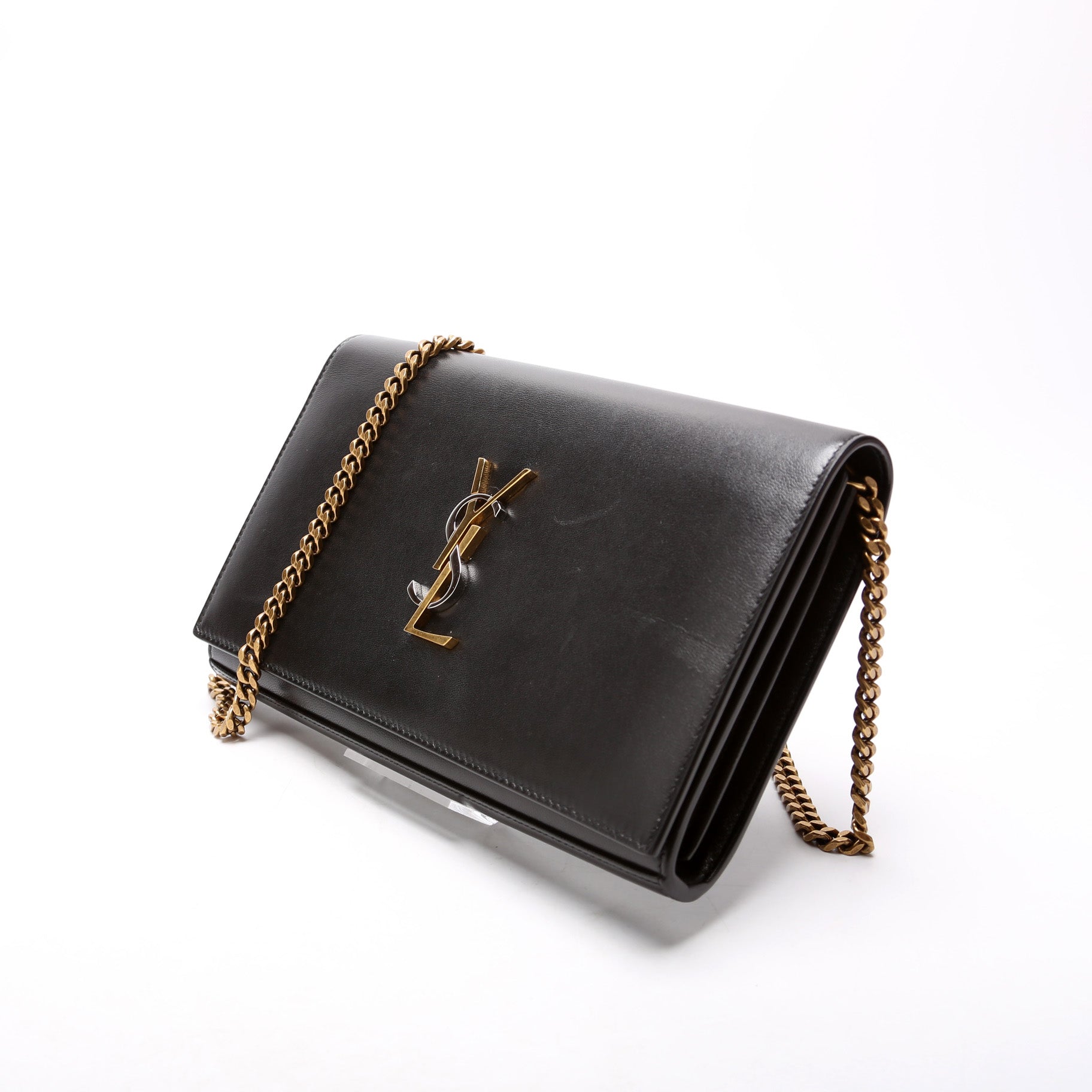 Saint Laurent Cassandre Chain Wallet Black Bag