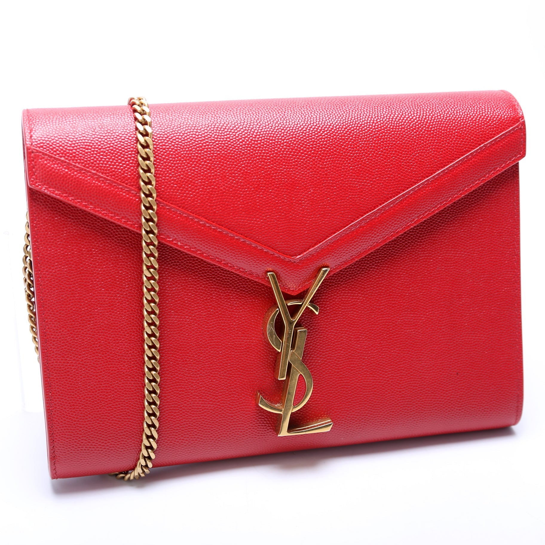 Saint Laurent 582334 Cassandra Chain Crossbody Red Bag