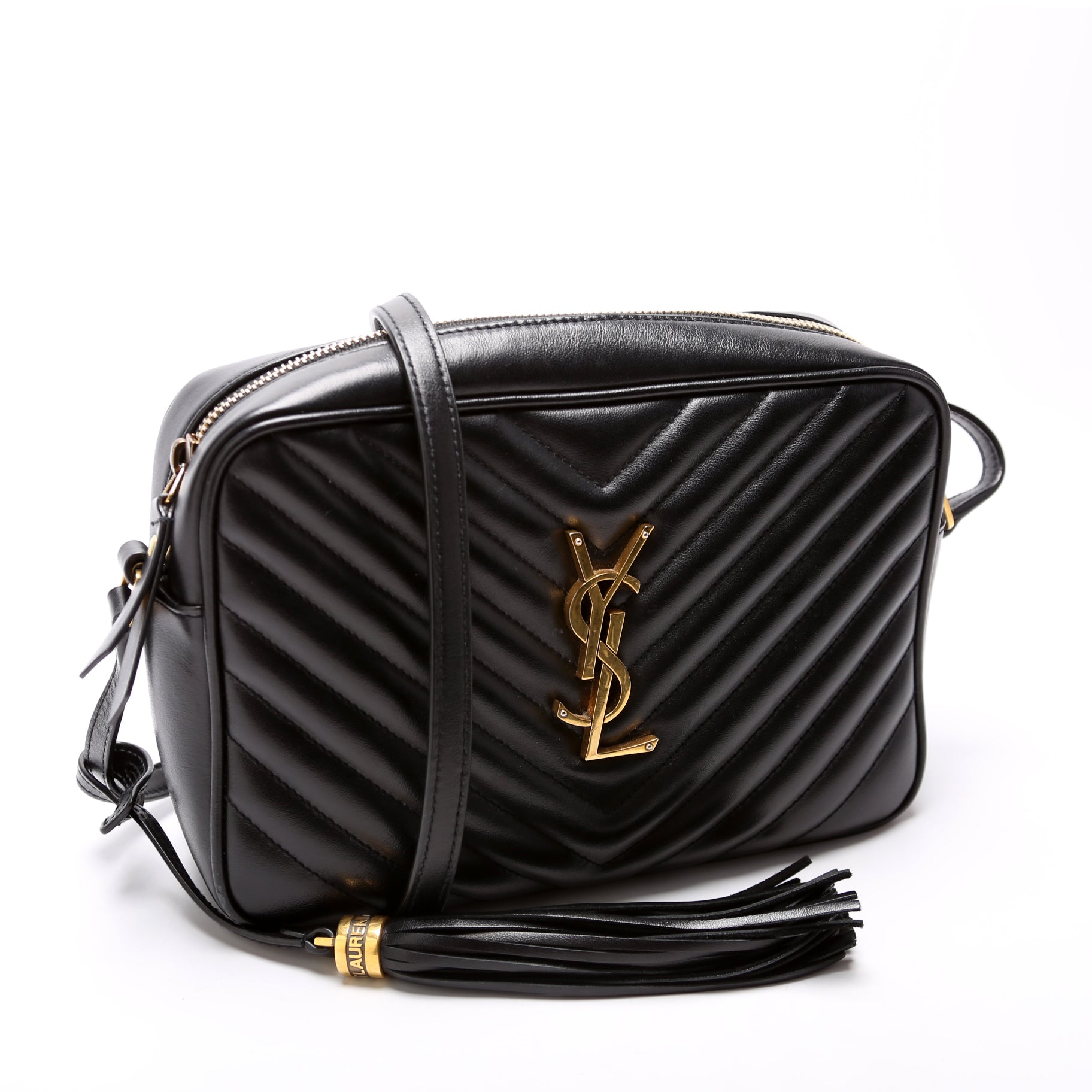 Saint Laurent Lou Camera Quilted 612544 Black Bag