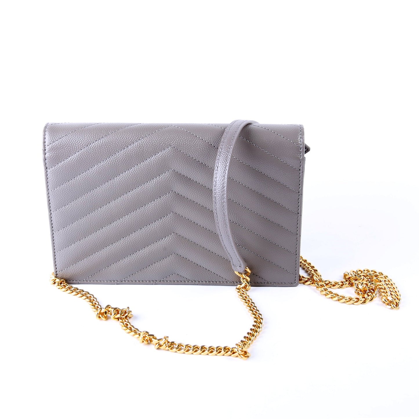 Saint Laurent Envelope Chain Wallet 393953 Grey Bag