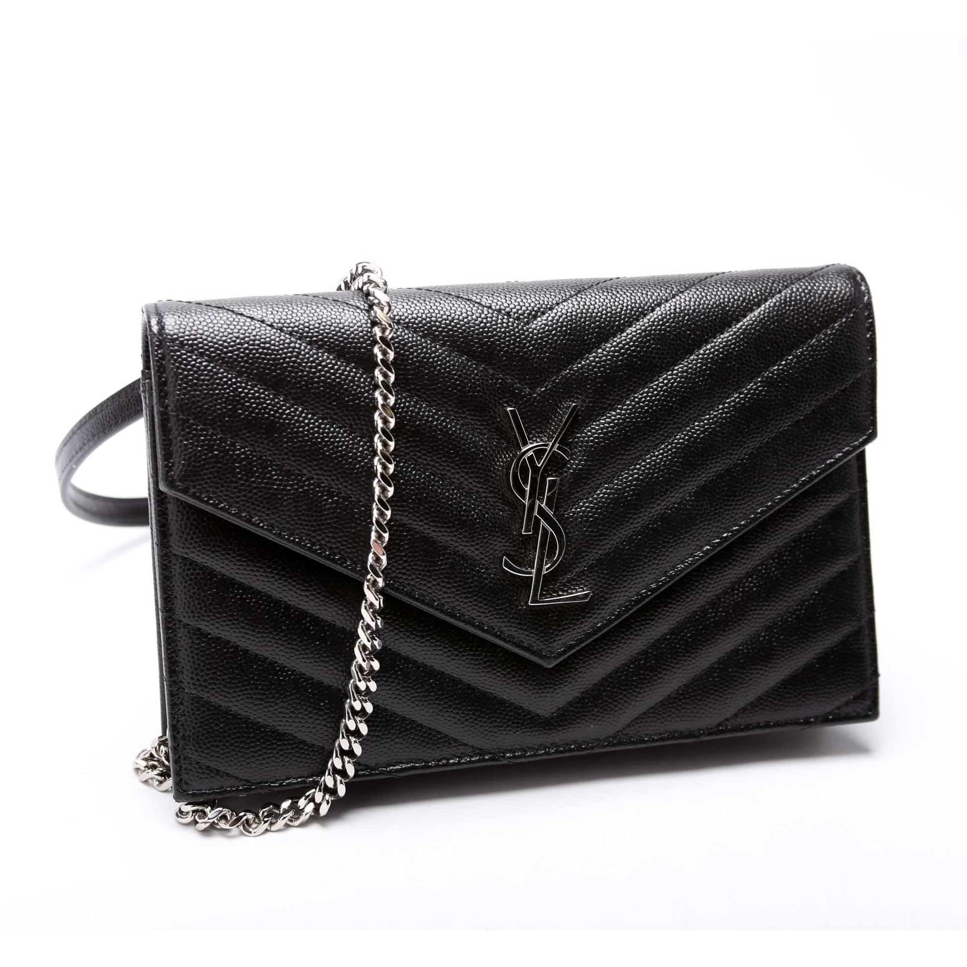 Saint Laurent Envelope Chain Wallet Black Bag