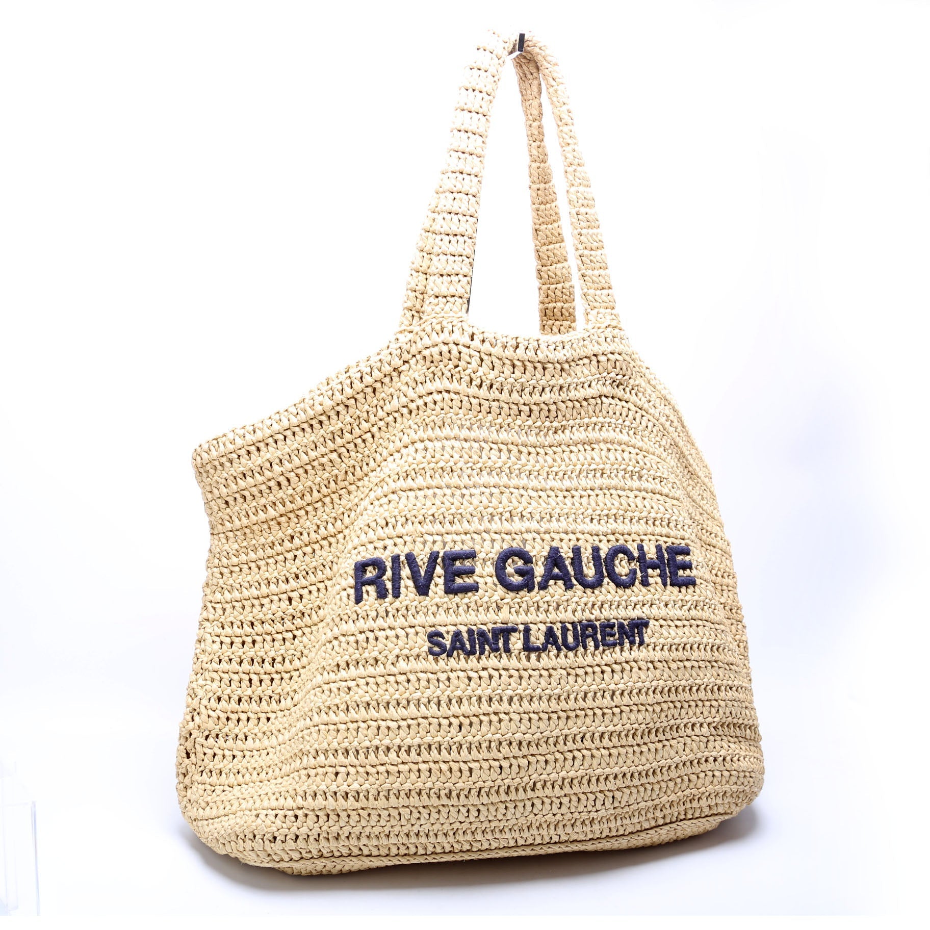 Saint Laurent Rive Gauche Tote Raffia Bag
