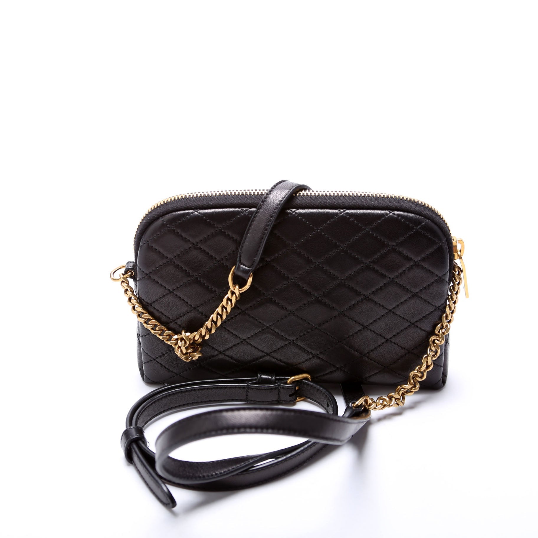 Saint Laurent 733667 Gaby Zip Pouch Quilted Lambskin Black Bag