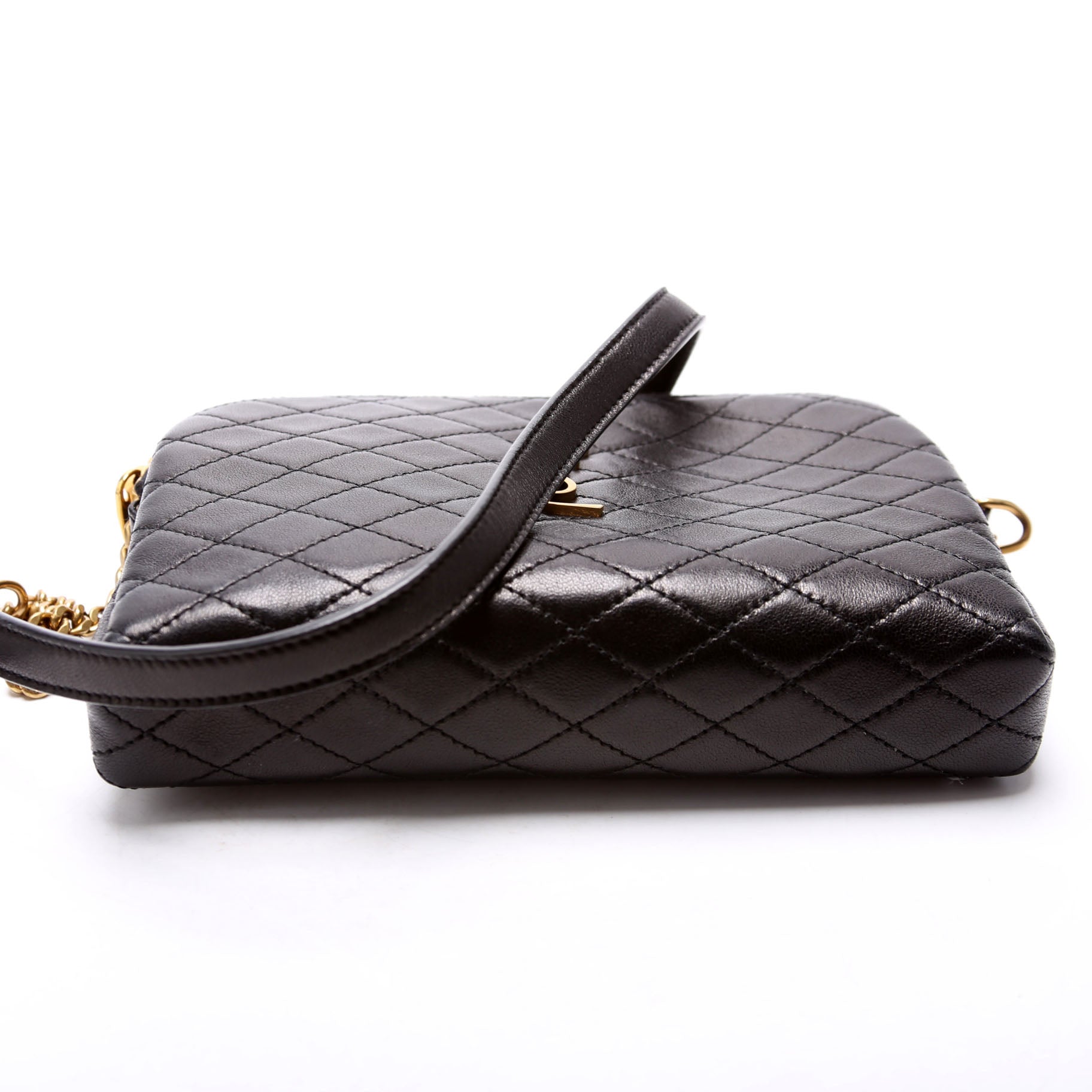 Saint Laurent 733667 Gaby Zip Pouch Quilted Lambskin Black Bag