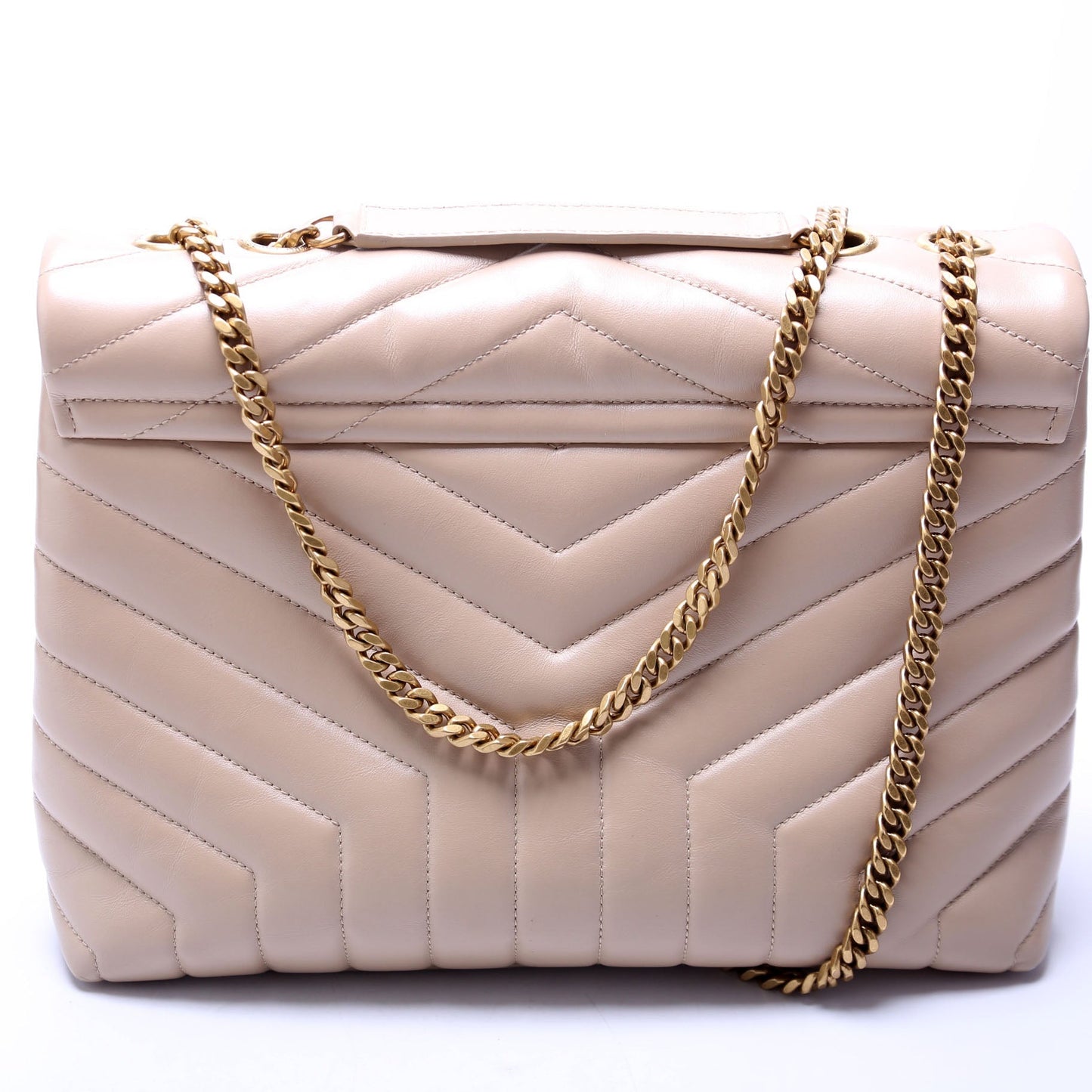 Saint Laurent Loulou Medium Quilted 574946 Tan Bag