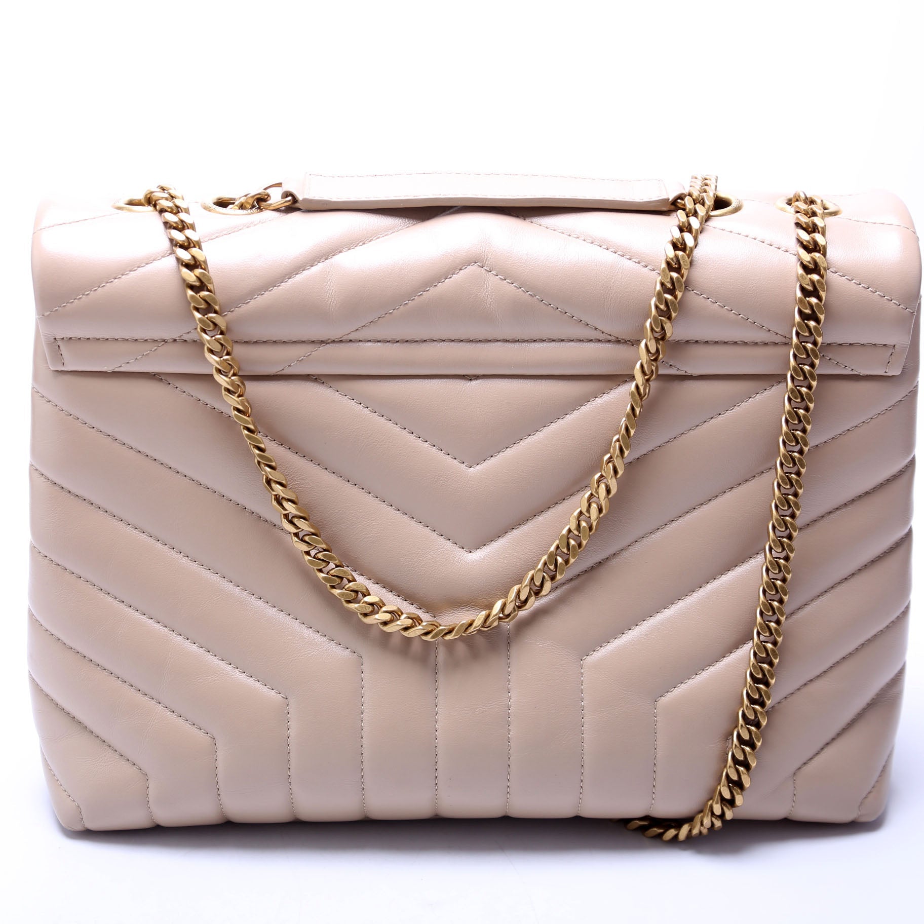 Saint Laurent Loulou Medium Quilted 574946 Tan Bag