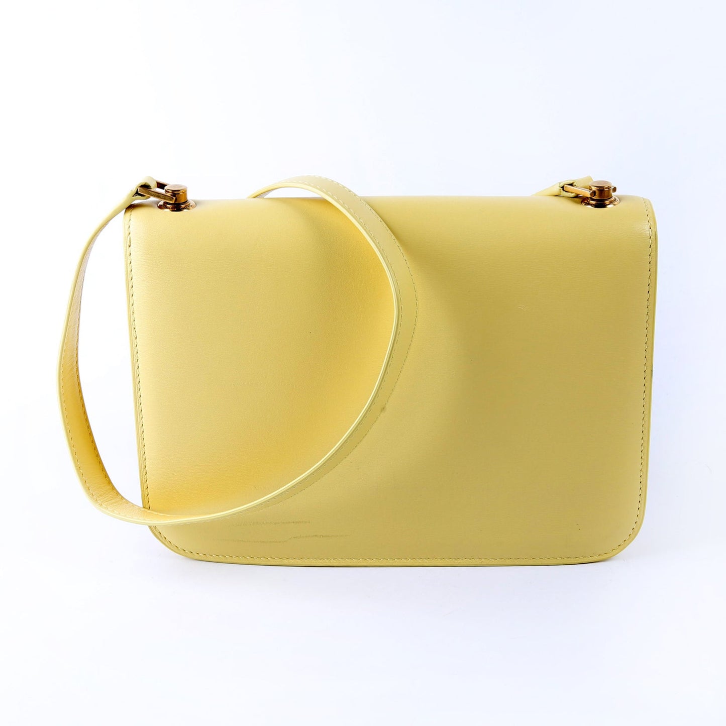Saint Laurent 633214 Calfskin Le Carre Satchel Yellow Bag
