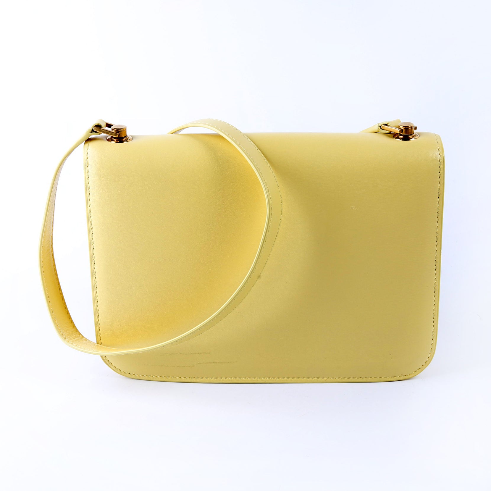 Saint Laurent 633214 Calfskin Le Carre Satchel Yellow Bag
