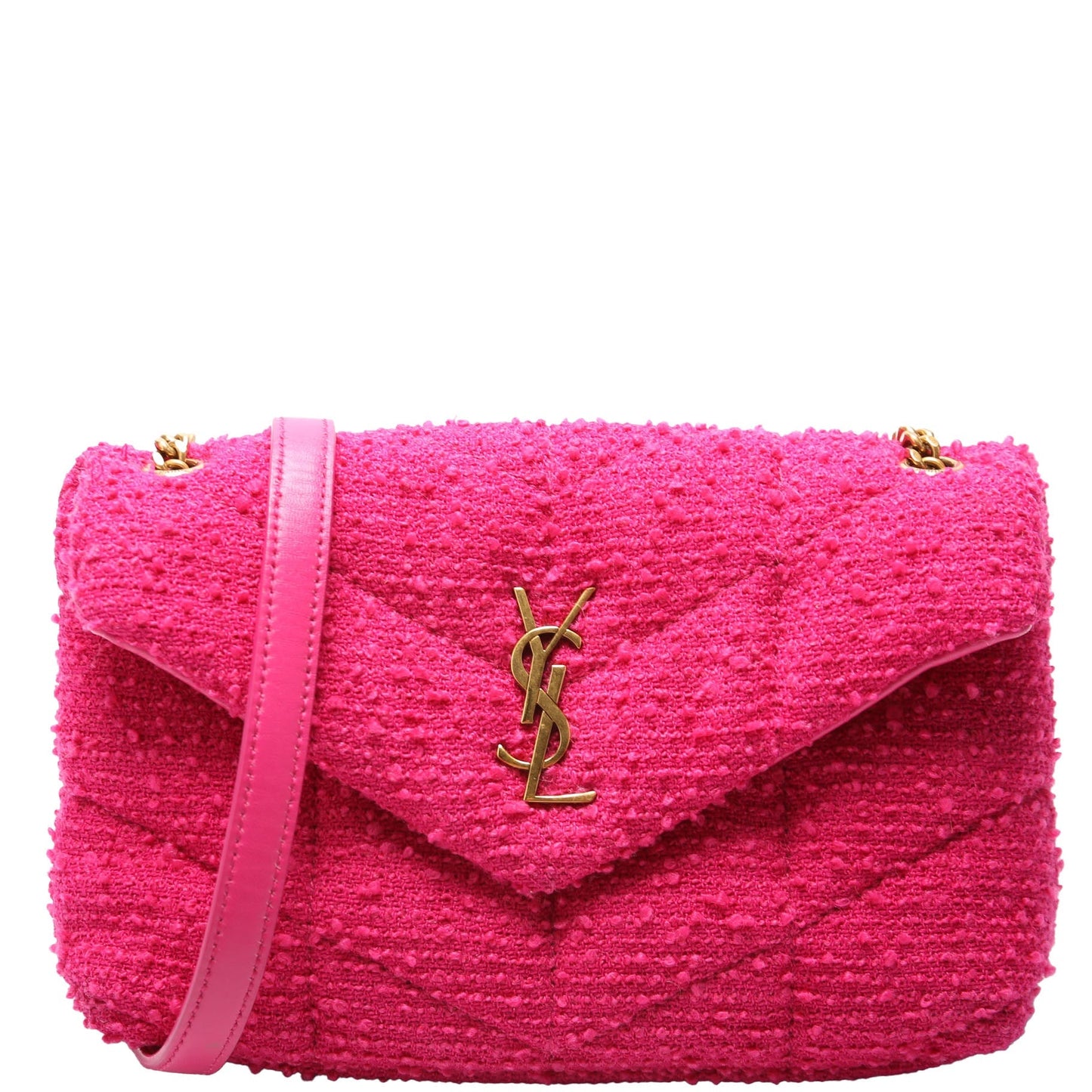 Saint Laurent LouLou Puffer Toy Tweed 620333 Pink Bag