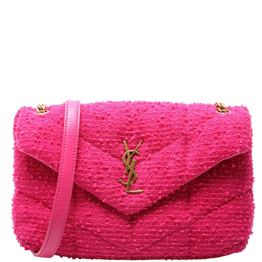 Saint Laurent LouLou Puffer Toy Tweed 620333 Pink Bag