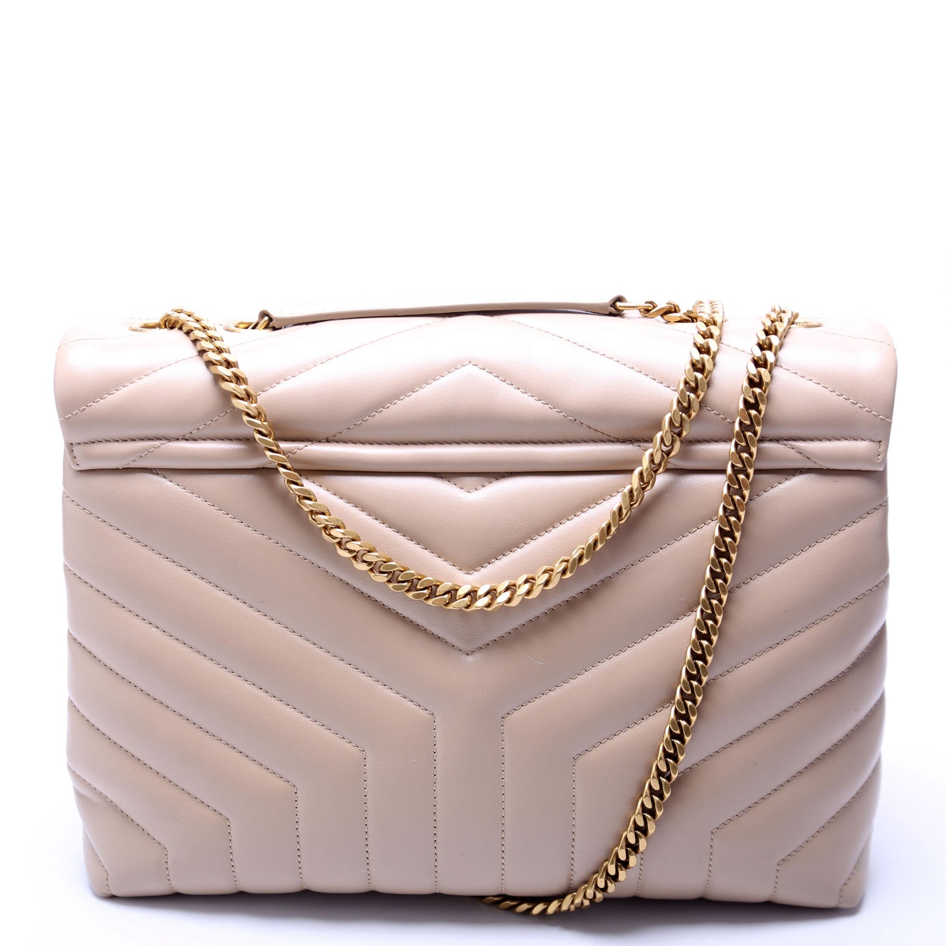 Saint Laurent Loulou Medium Quilted 574946 Beige Bag