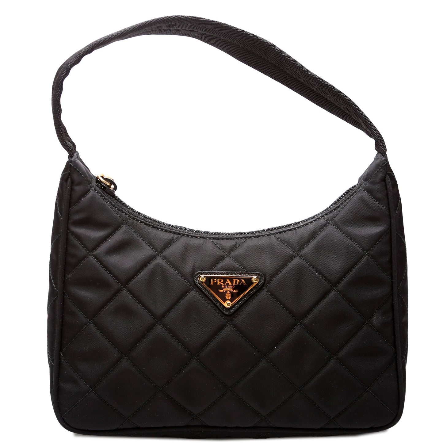 Prada Quilted Nylon Shoulder Black Bag