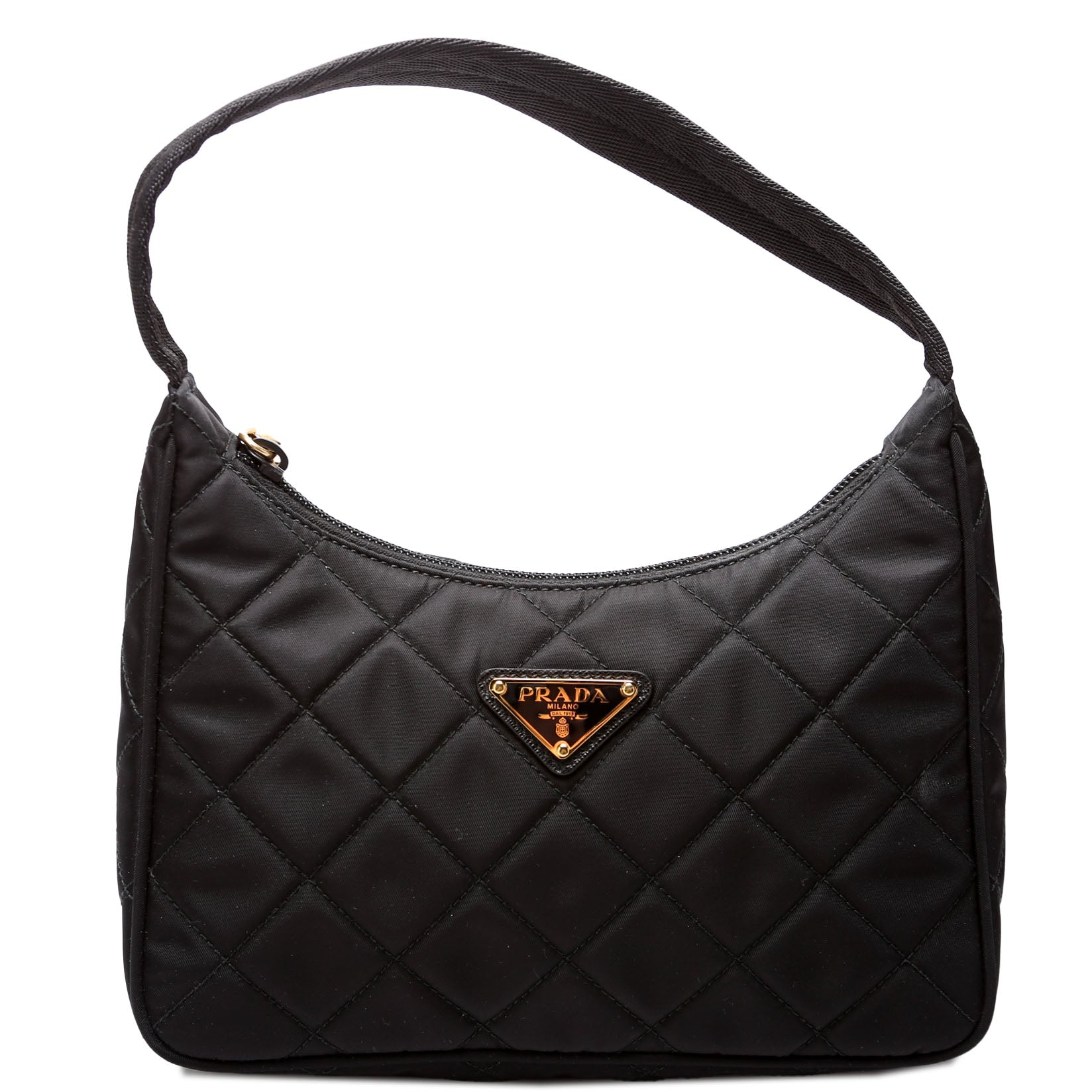 Prada Quilted Nylon Shoulder Black Bag