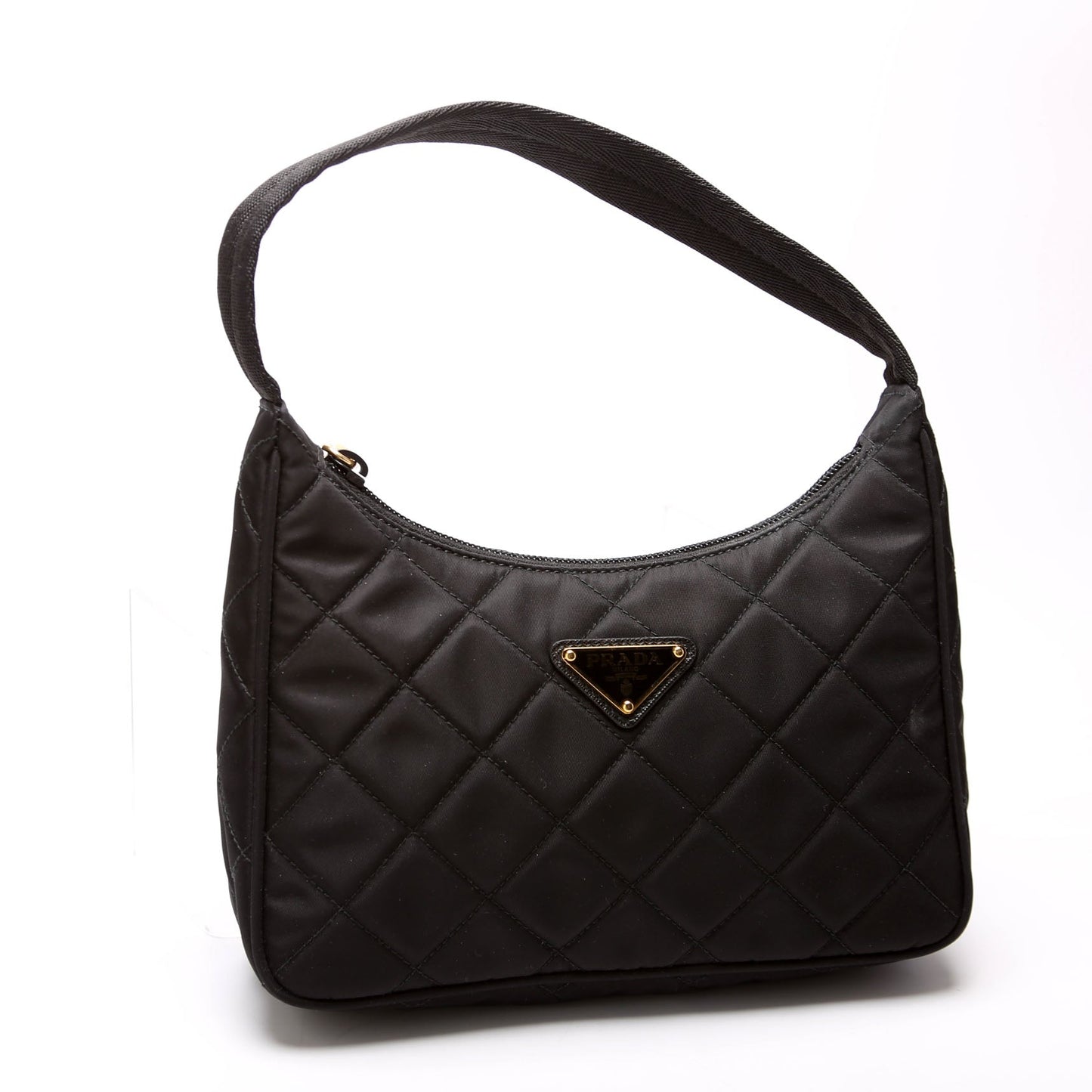 Prada Quilted Nylon Shoulder Black Bag