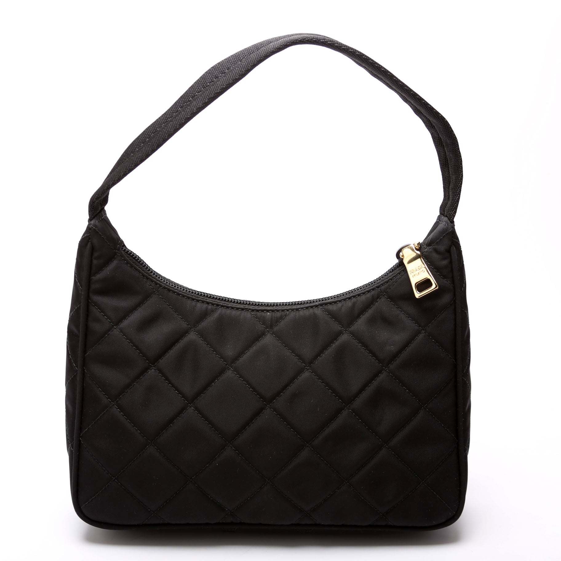 Prada Quilted Nylon Shoulder Black Bag