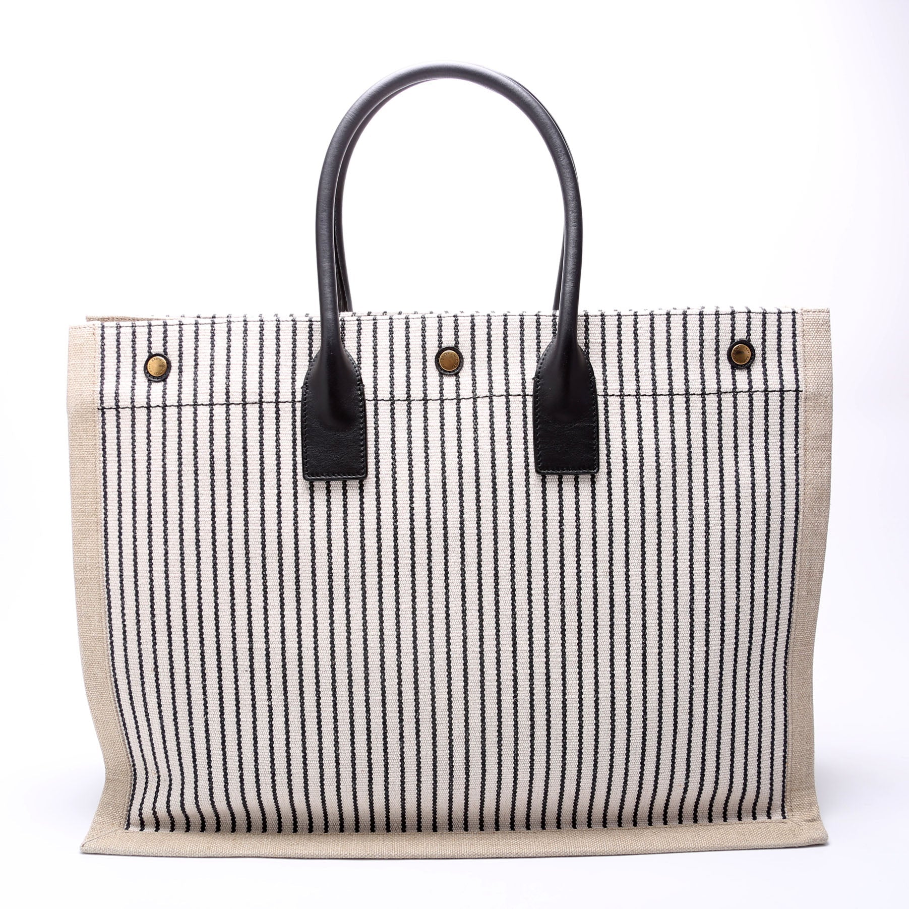 Saint Laurent Rive Gauche Tote Beige/Black Bag