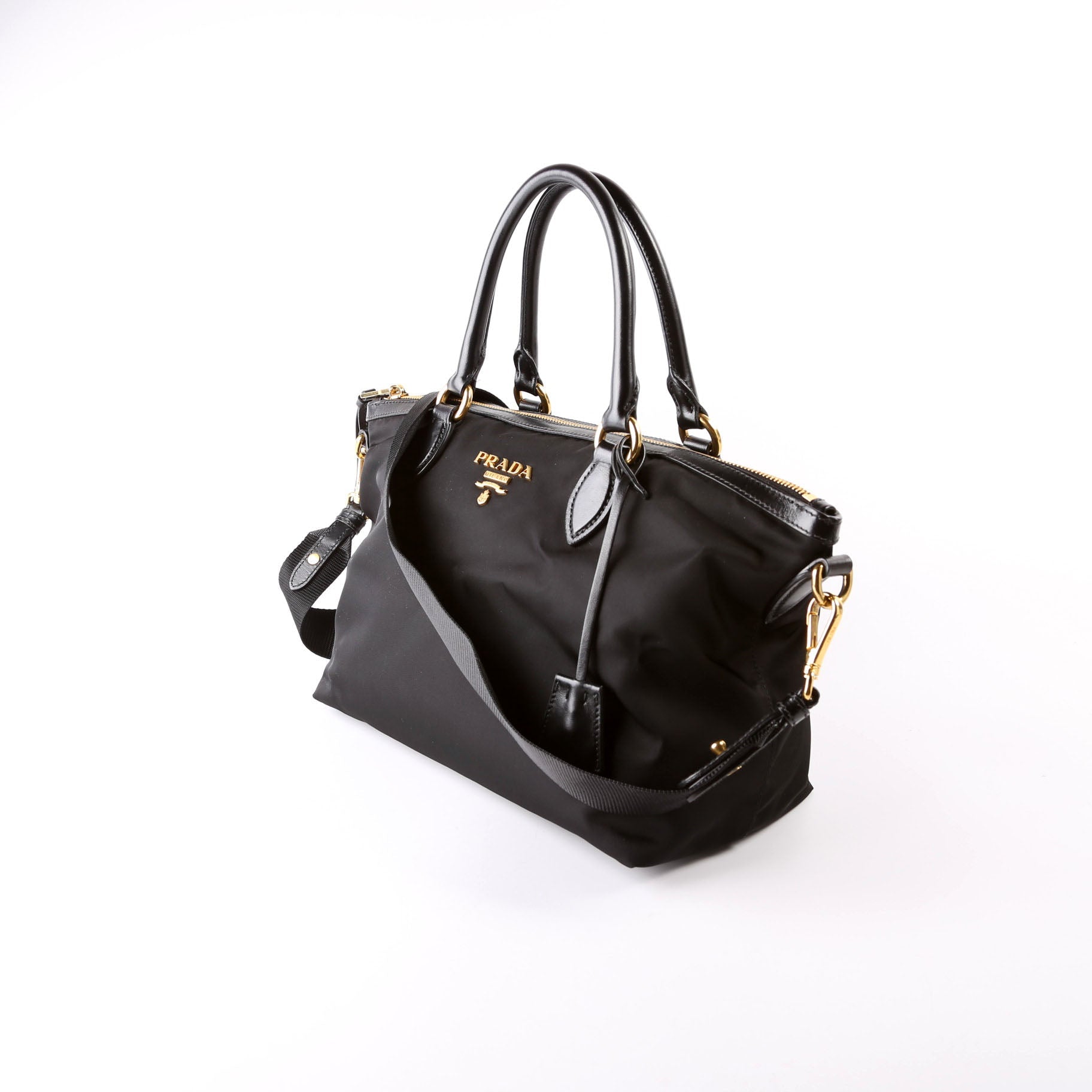Prada Nylon Satchel Black Bag
