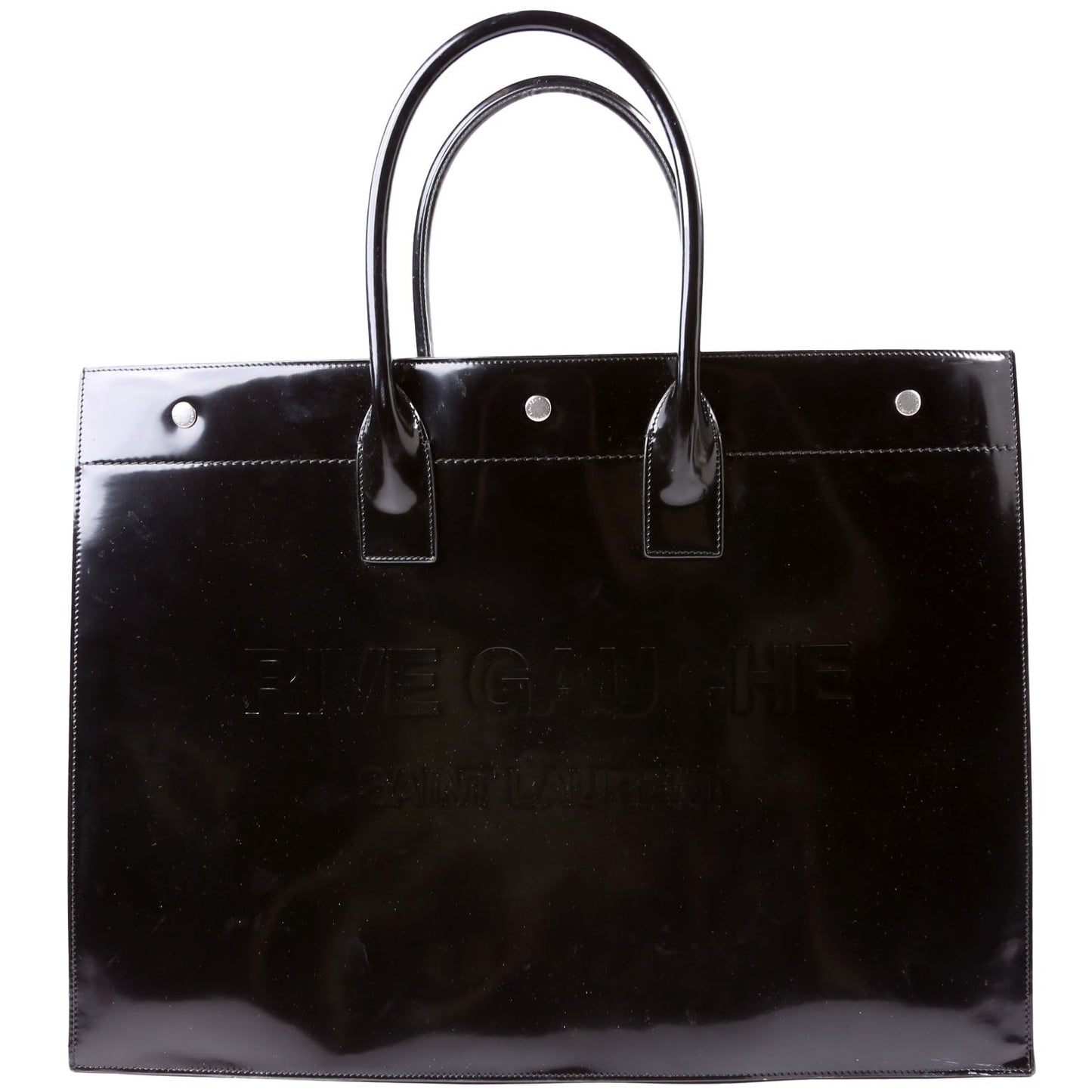 Saint Laurent Rive Gauche Patent Calfskin 587273 Black Bag