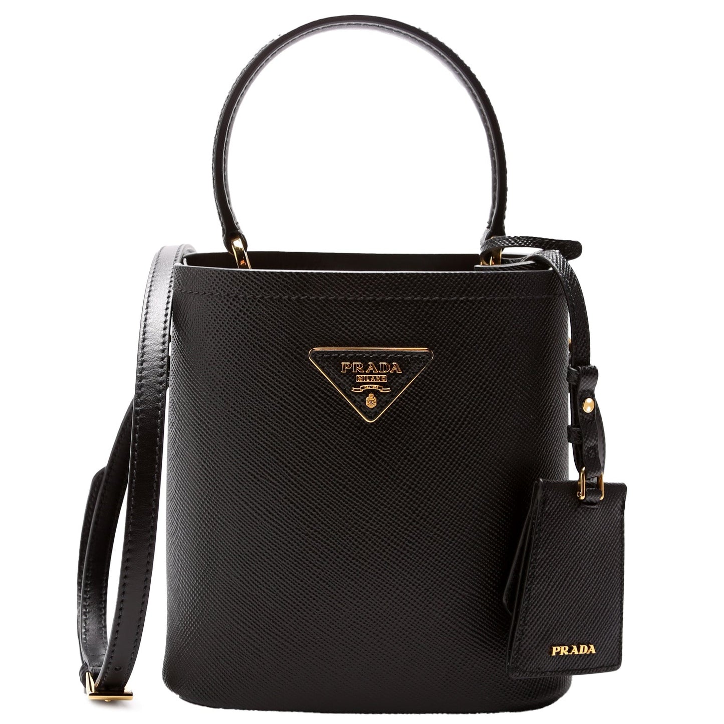 Prada Saffiano Cuir Small Panier Black Bag