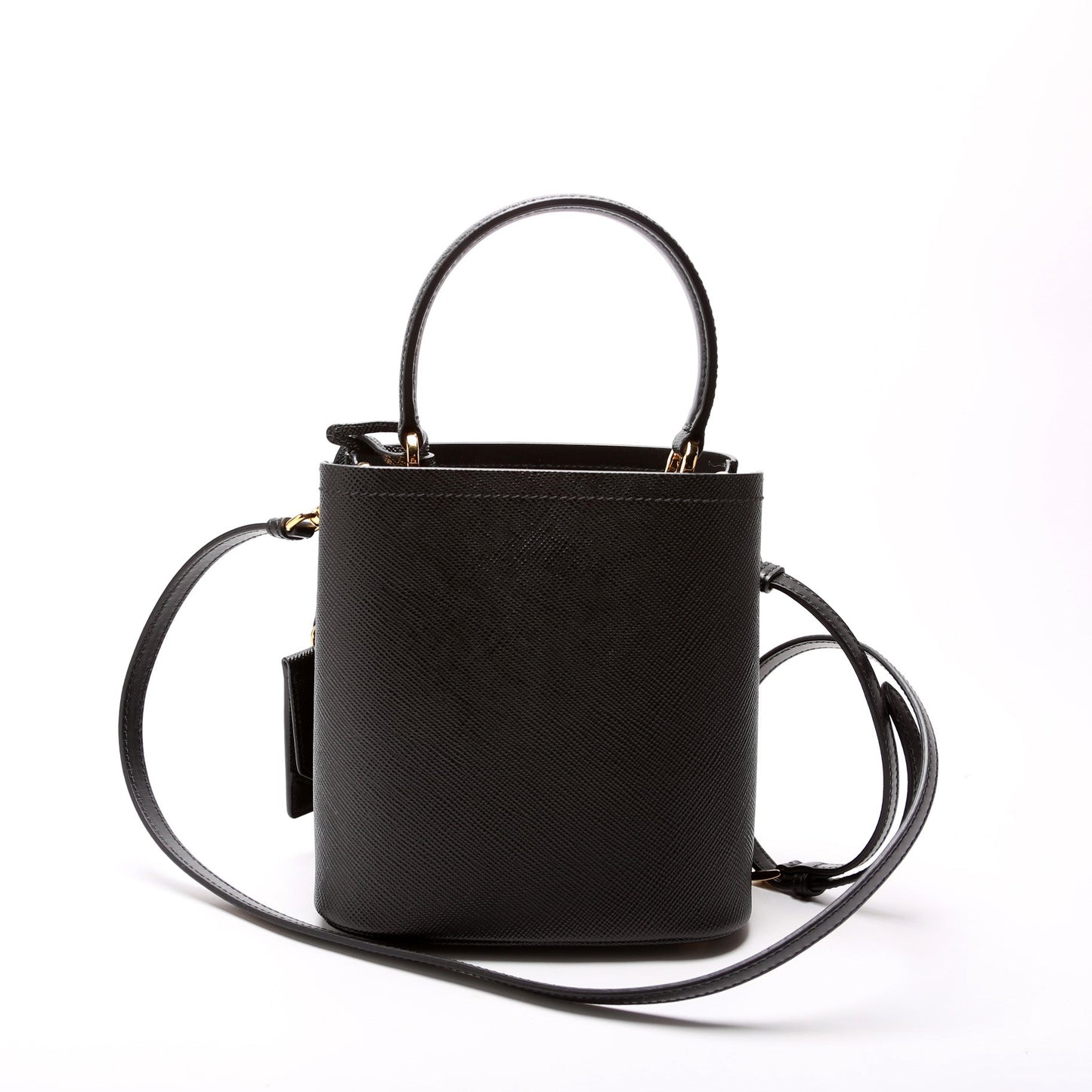 Prada Saffiano Cuir Small Panier Black Bag