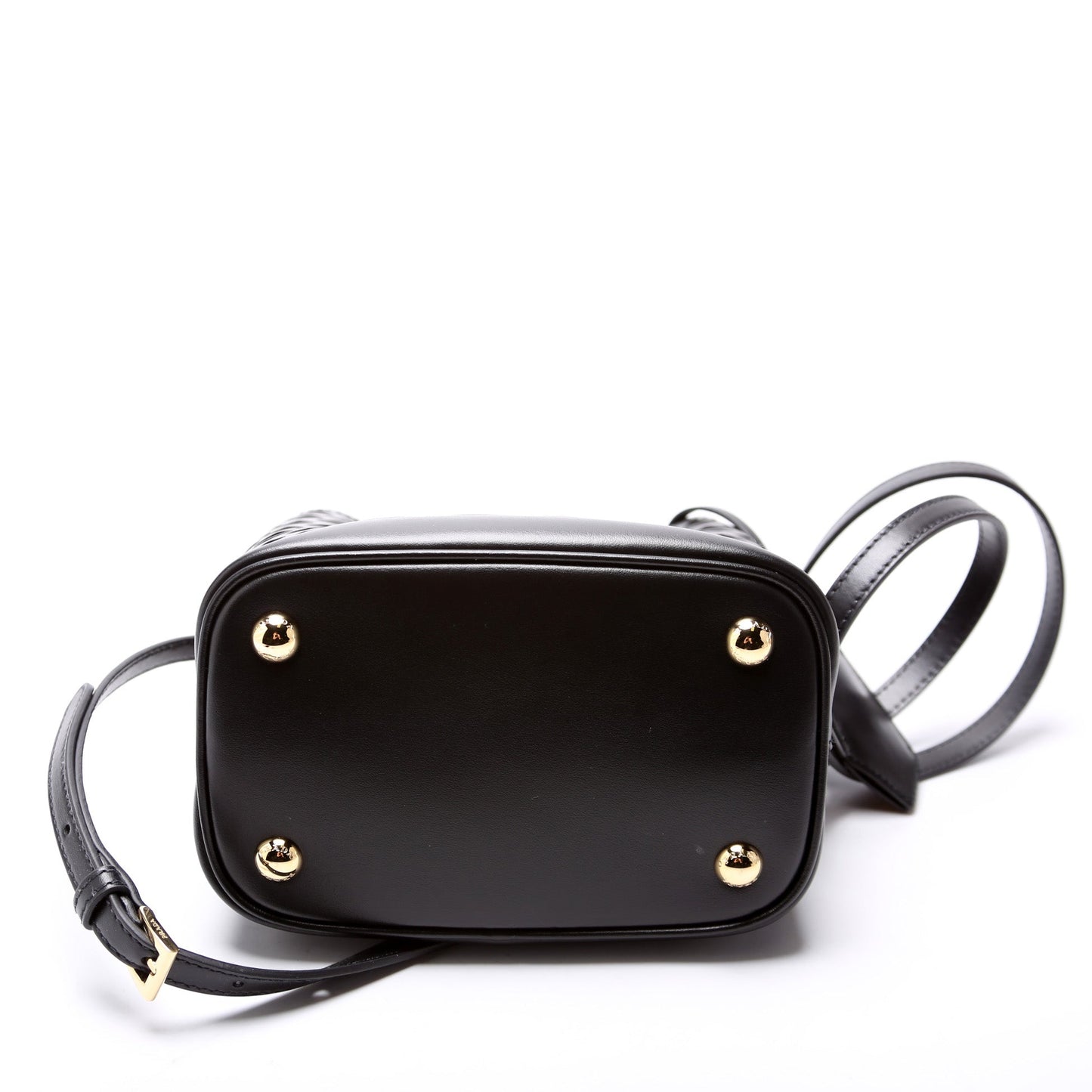 Prada Cut-Out Motif Leather Mini Panier Black Bag