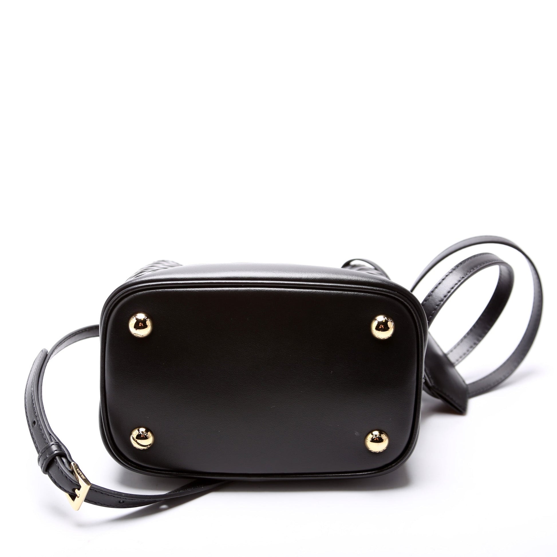 Prada Cut-Out Motif Leather Mini Panier Black Bag