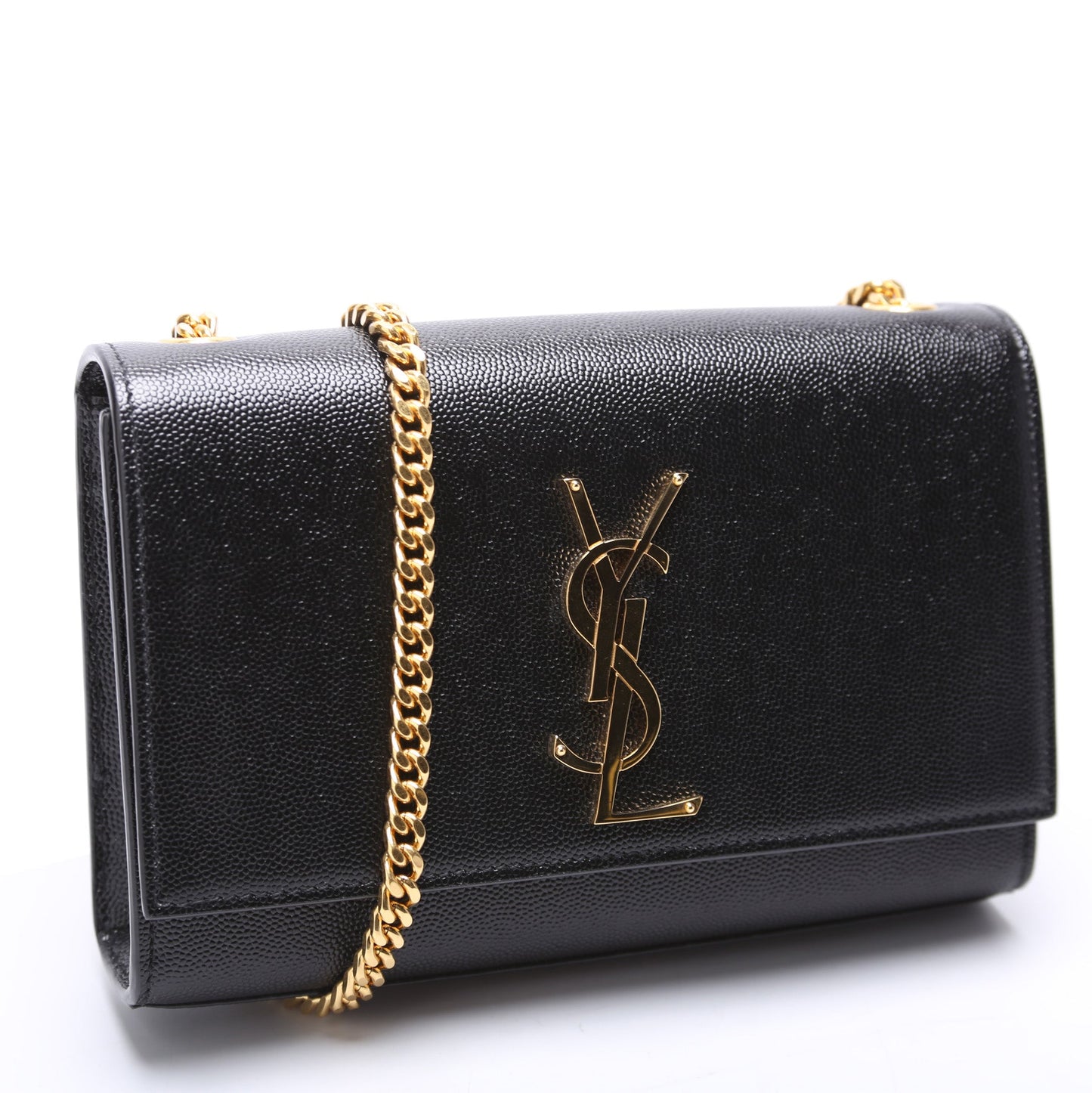Saint Laurent 354121 Kate Satchel Small Grain De Poudre Black Bag