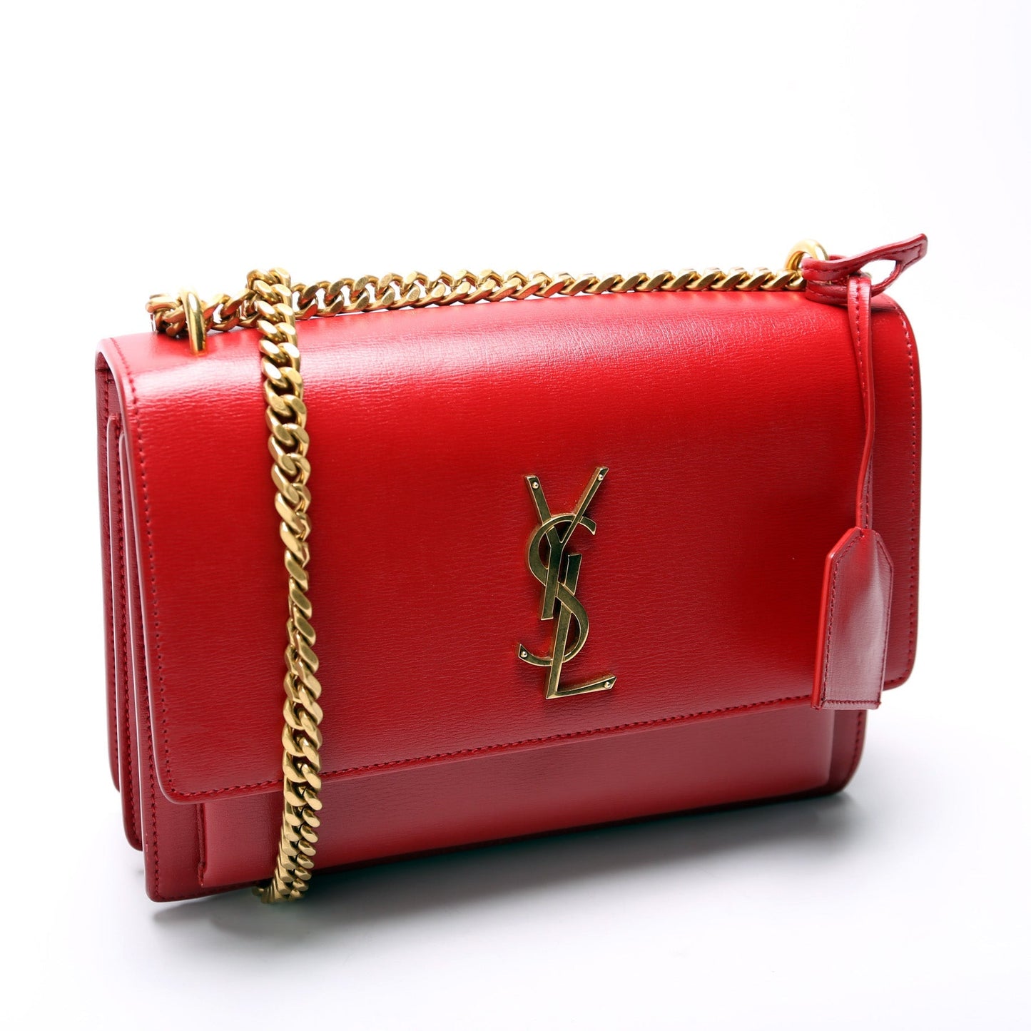 Saint Laurent Sunset Medium Smooth Leather 442906 Red Bag