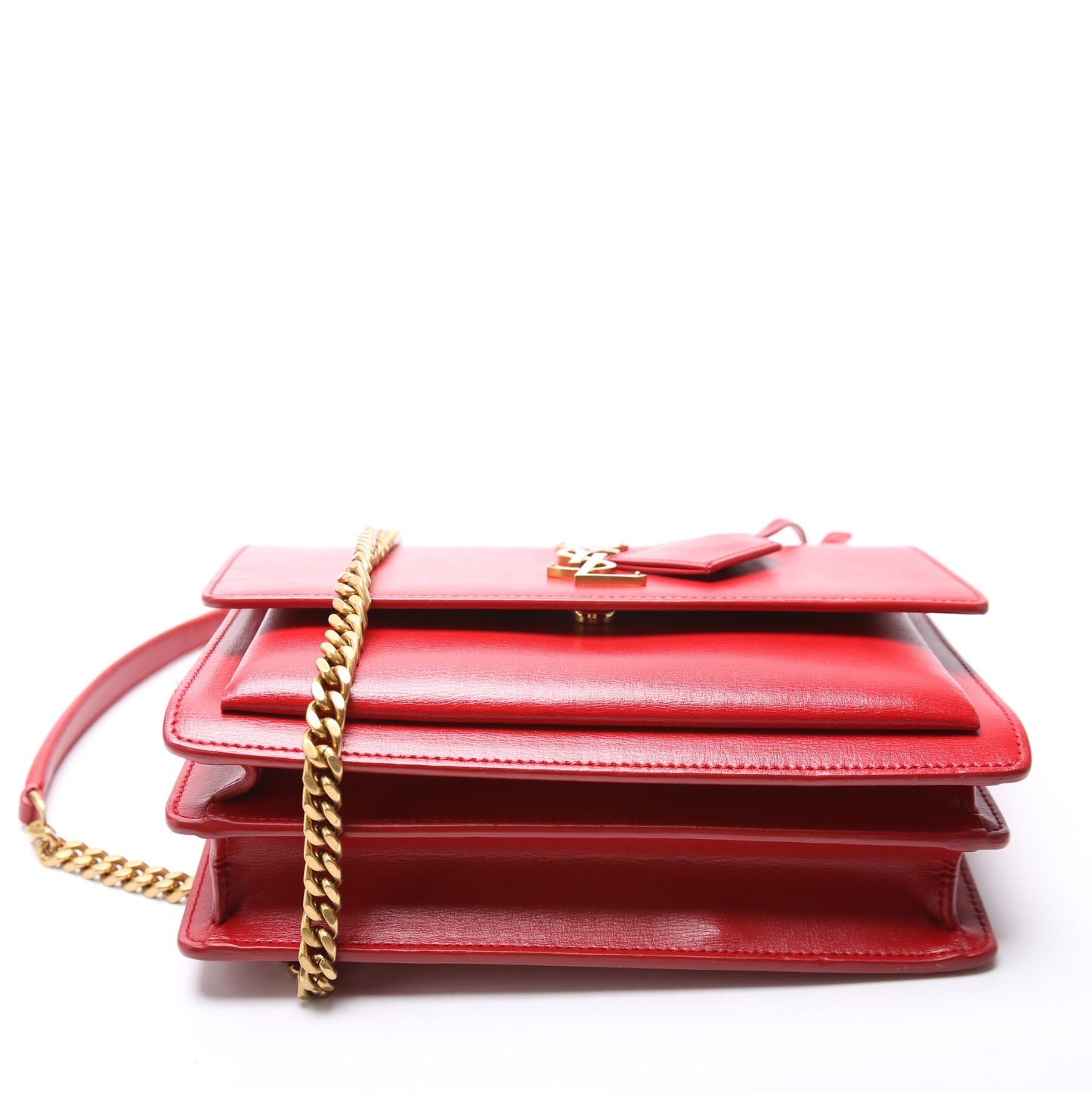 Saint Laurent Sunset Medium Smooth Leather 442906 Red Bag