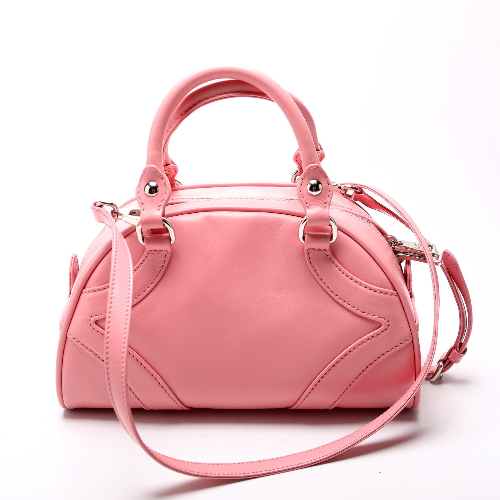 Prada Soft Calfskin Monochrome Bowling Pink Bag