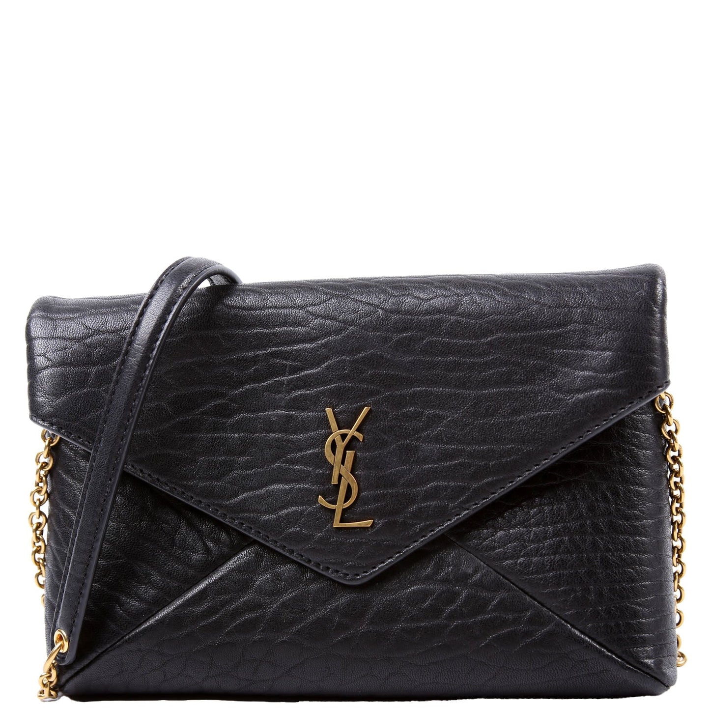 Saint Laurent Cassandre Chain Pouch Lambskin 819271 Black Bag