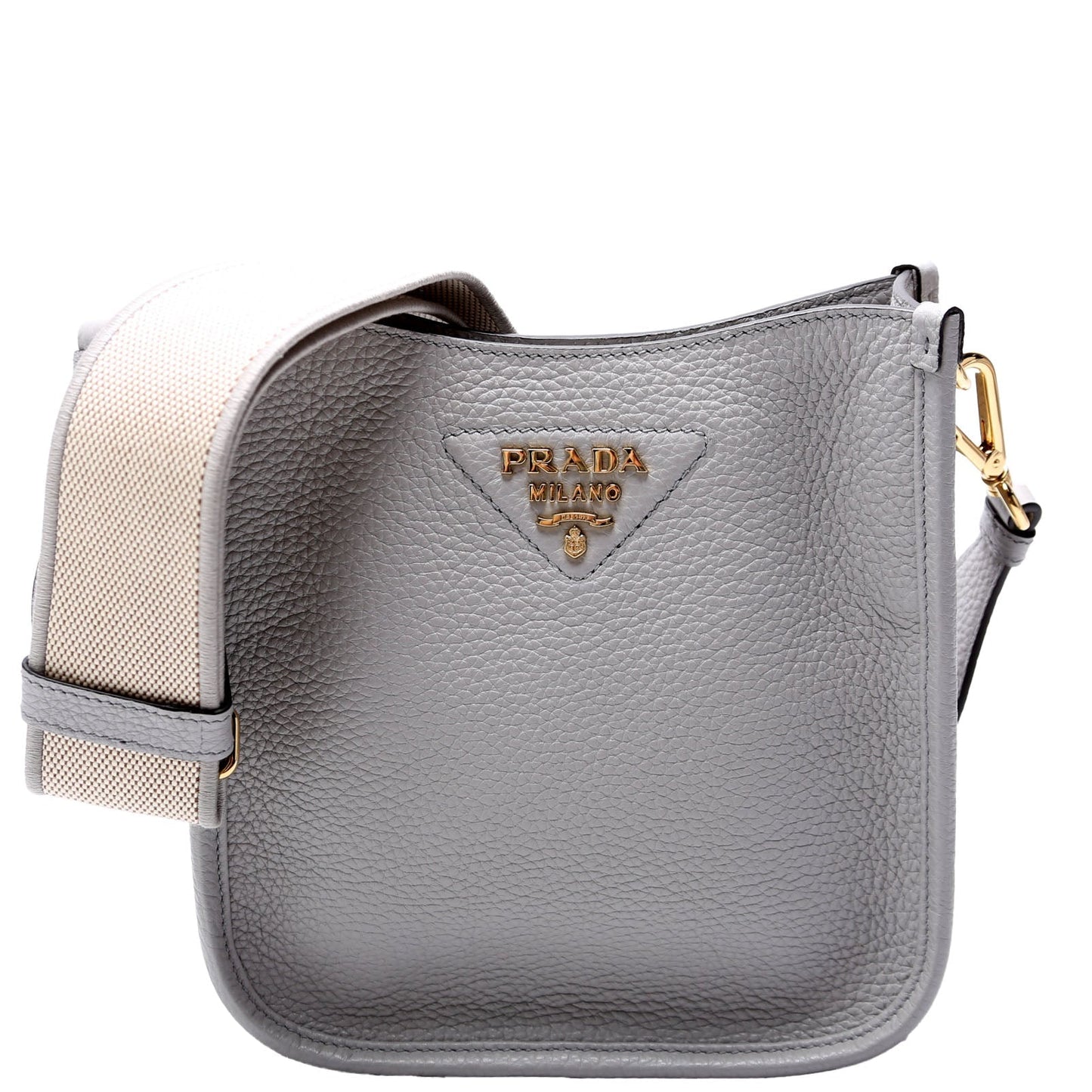 Prada Leather Mini Shoulder Grey Bag