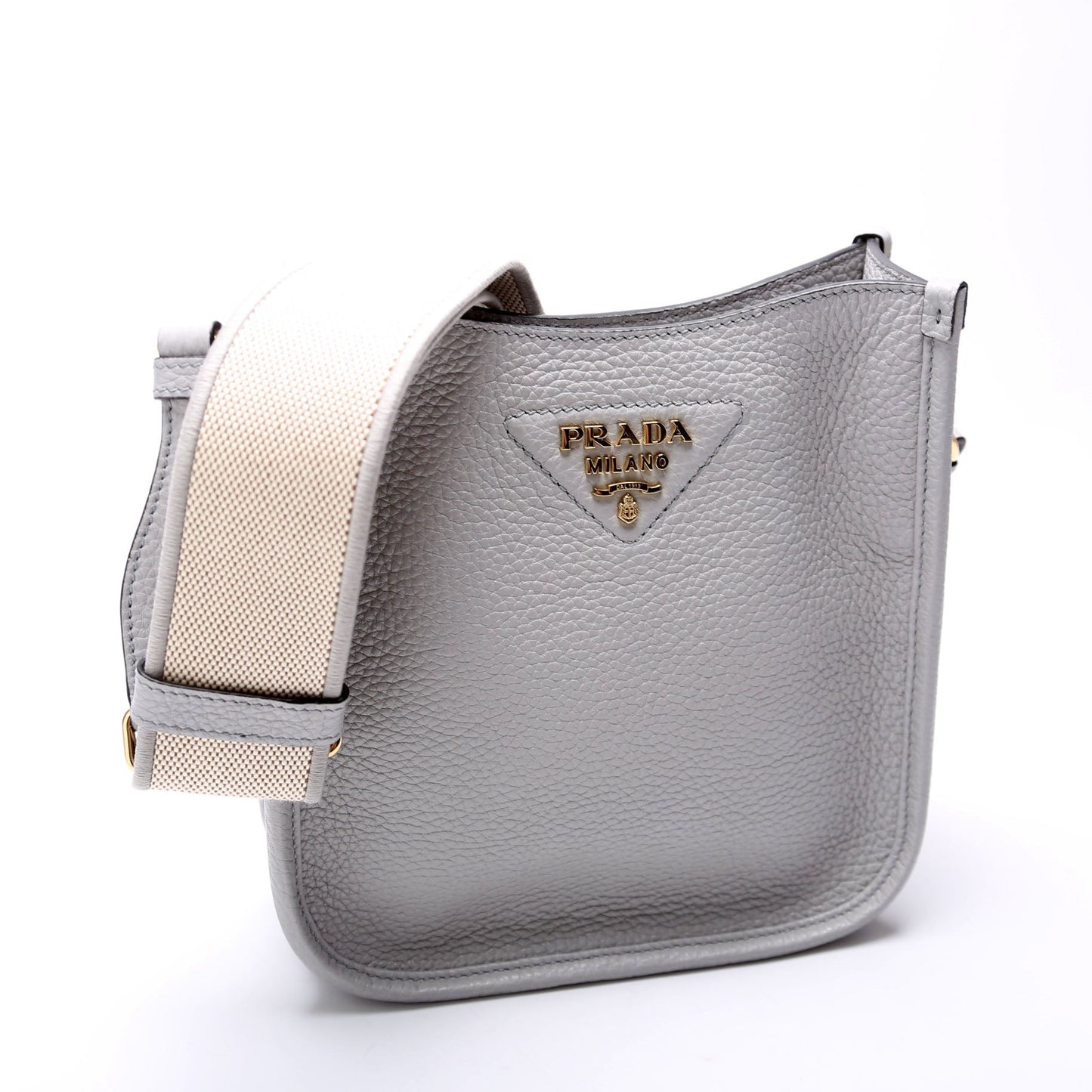 Prada Leather Mini Shoulder Grey Bag