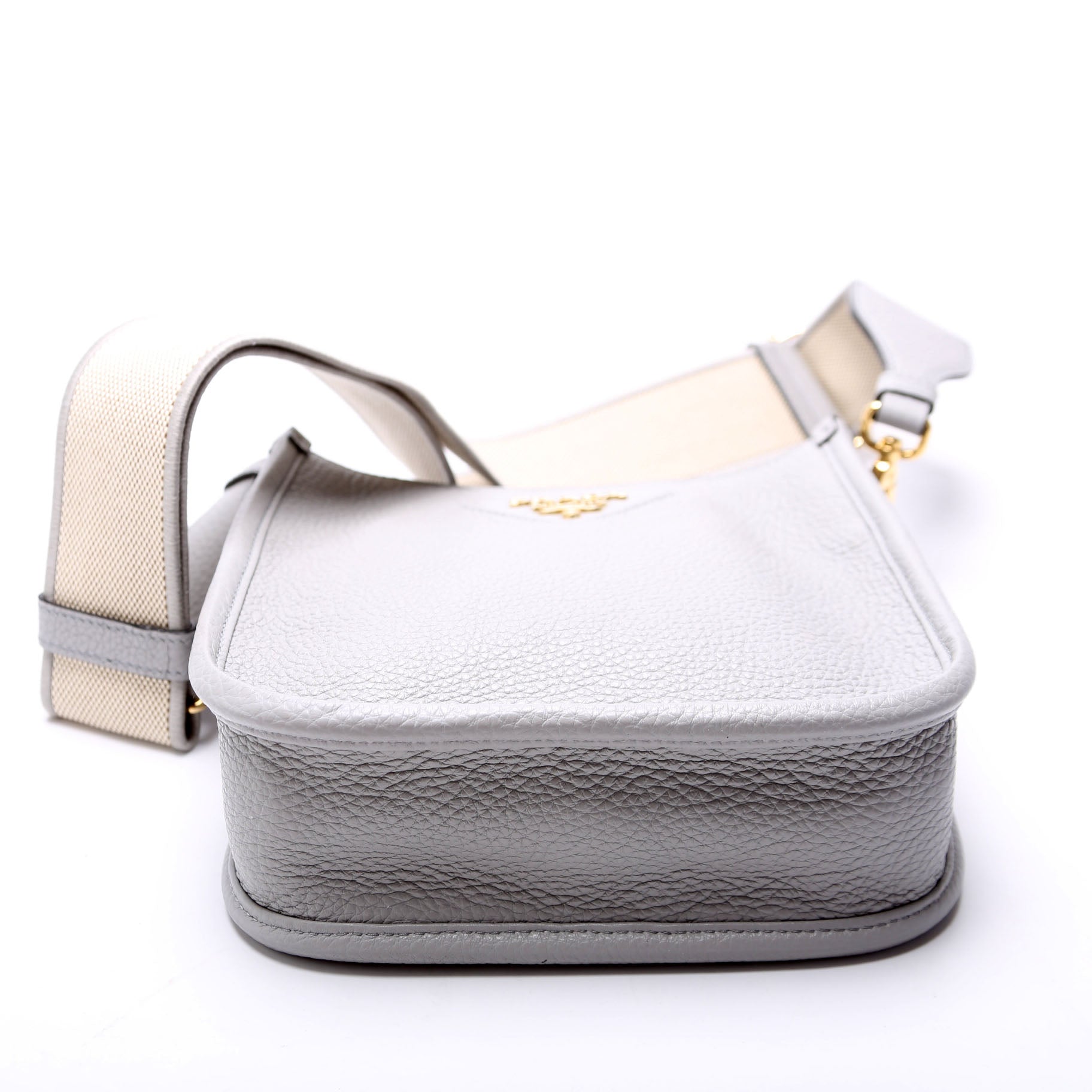 Prada Leather Mini Shoulder Grey Bag