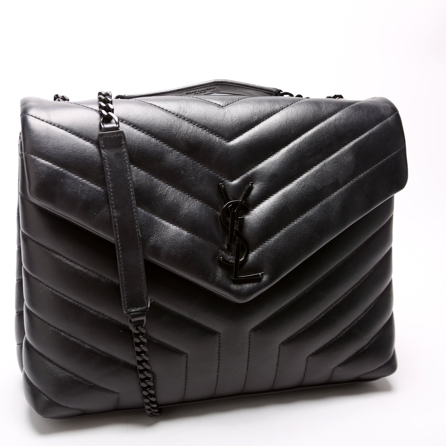 Saint Laurent LouLou Medium Quilted 574946 Black Bag