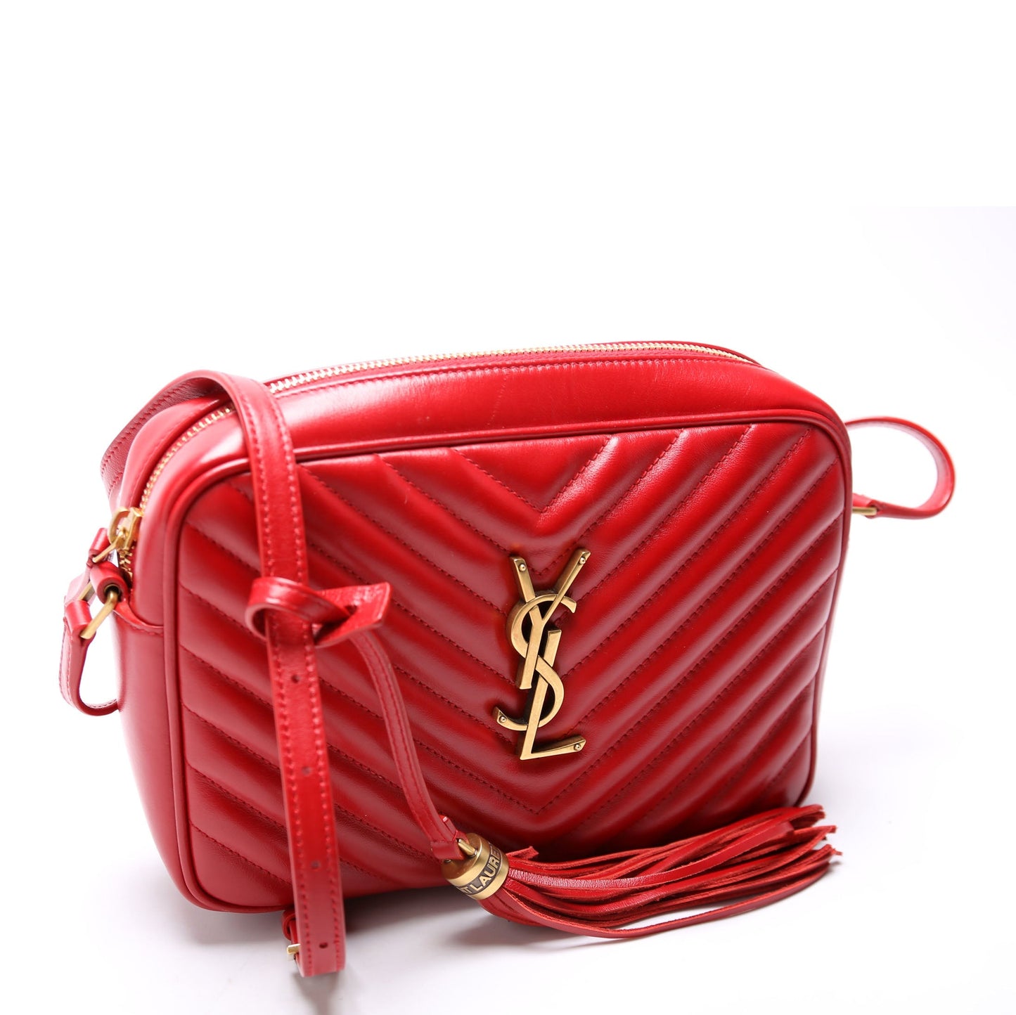 Saint Laurent Lou Camera Quilted 612544 Red Bag