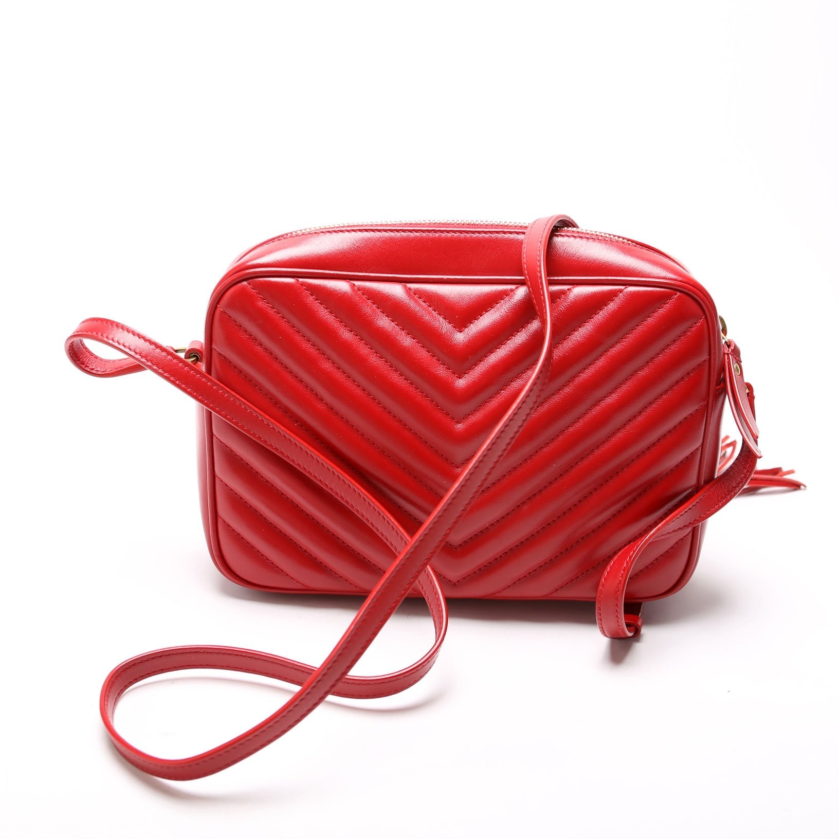 Saint Laurent Lou Camera Quilted 612544 Red Bag