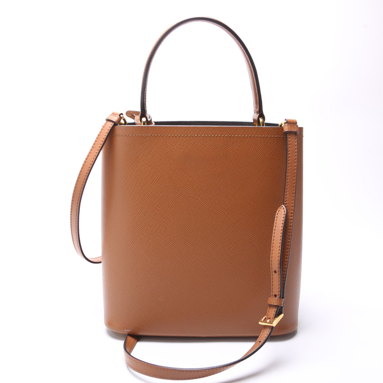 Prada Saffiano Cuir Medium Panier Brown Bag