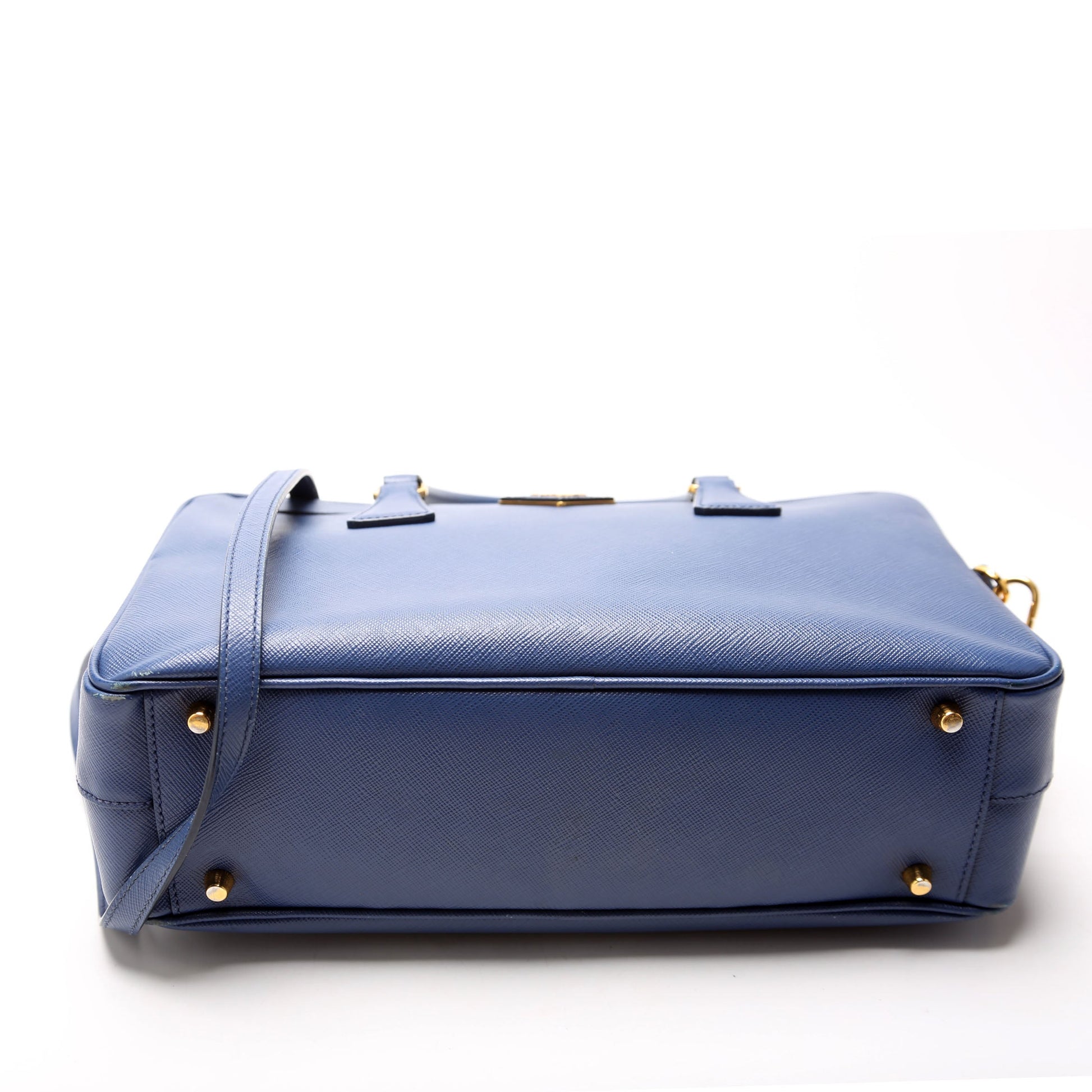 Prada Saffiano Lux Bauletto Blue Bag