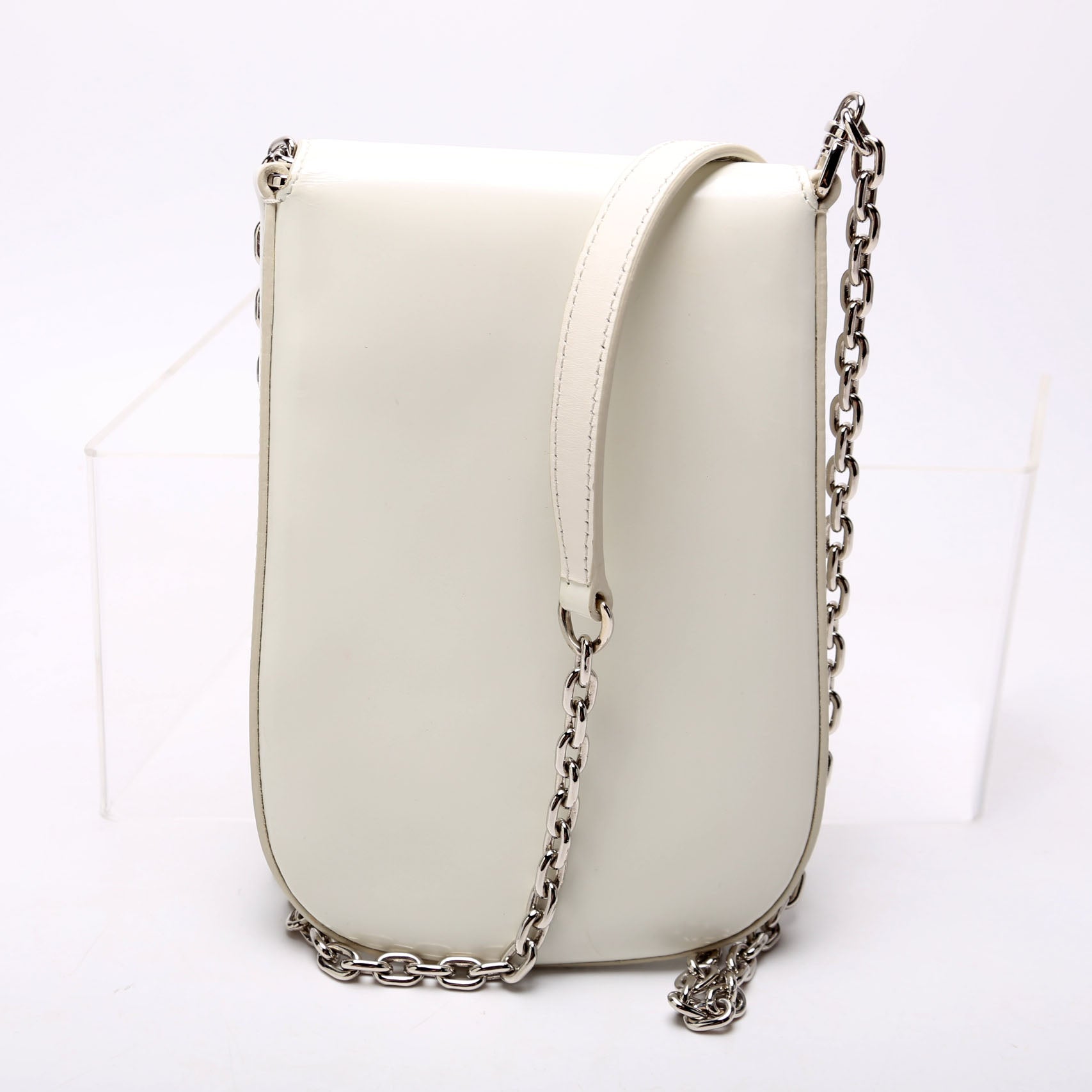 Prada Cleo Brushed Leather Mini Crossbody White Bag