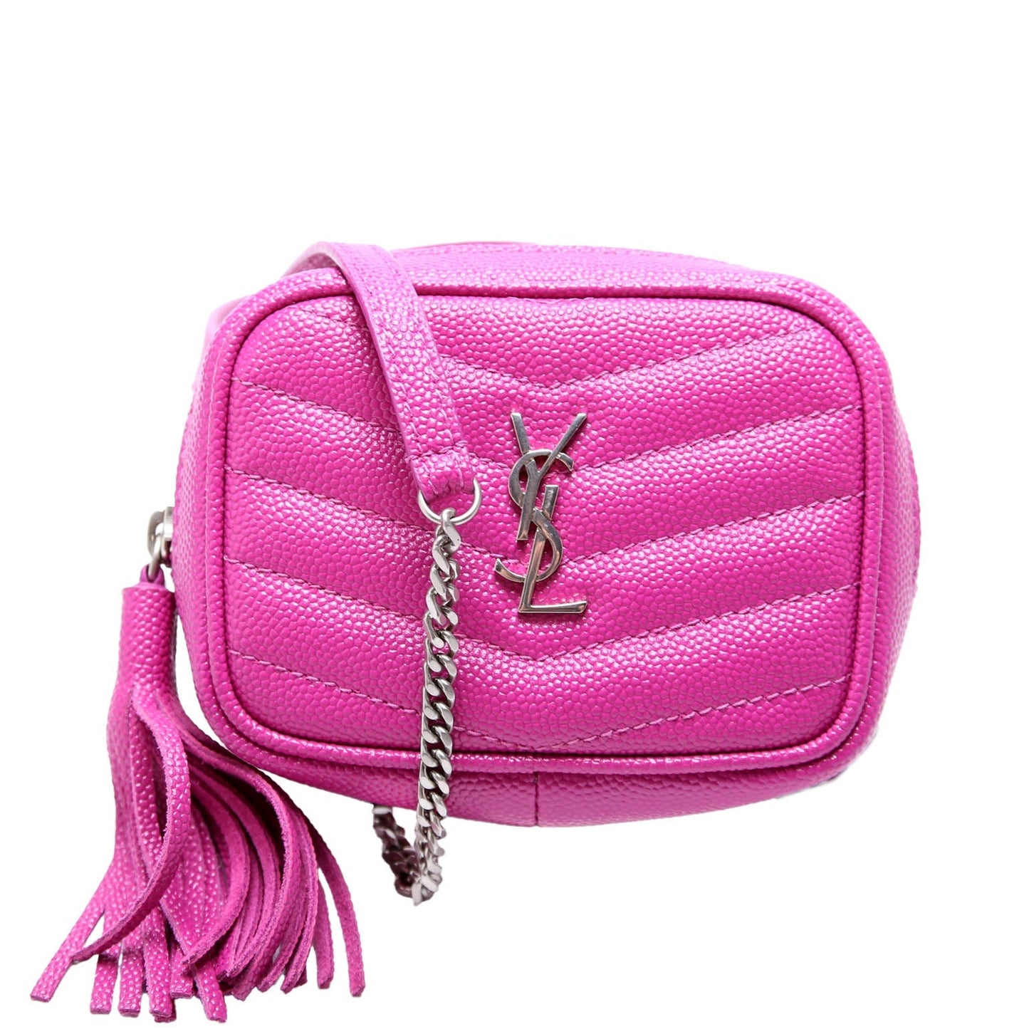 Saint Laurent 635088 Lou Baby Camera Grain De Poudre Fuscia Bag