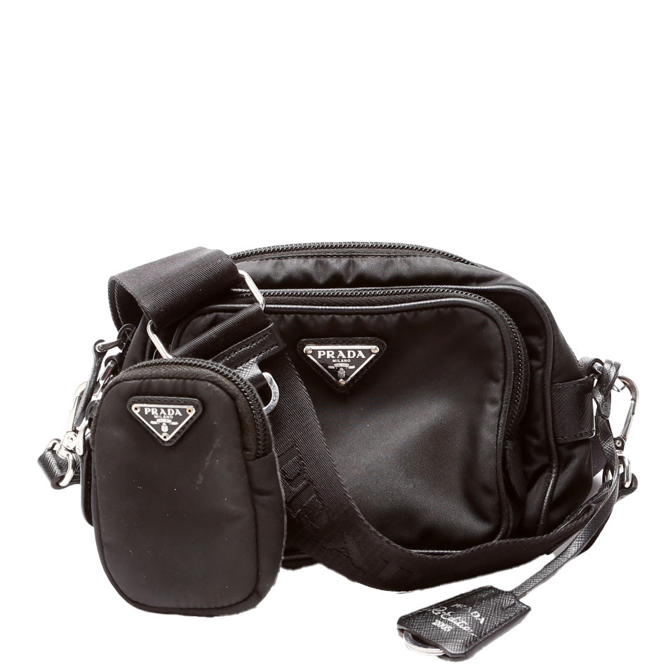 Prada Re-Nylon Saffiano Re-Edition 2005 Mini Camera Black Bag
